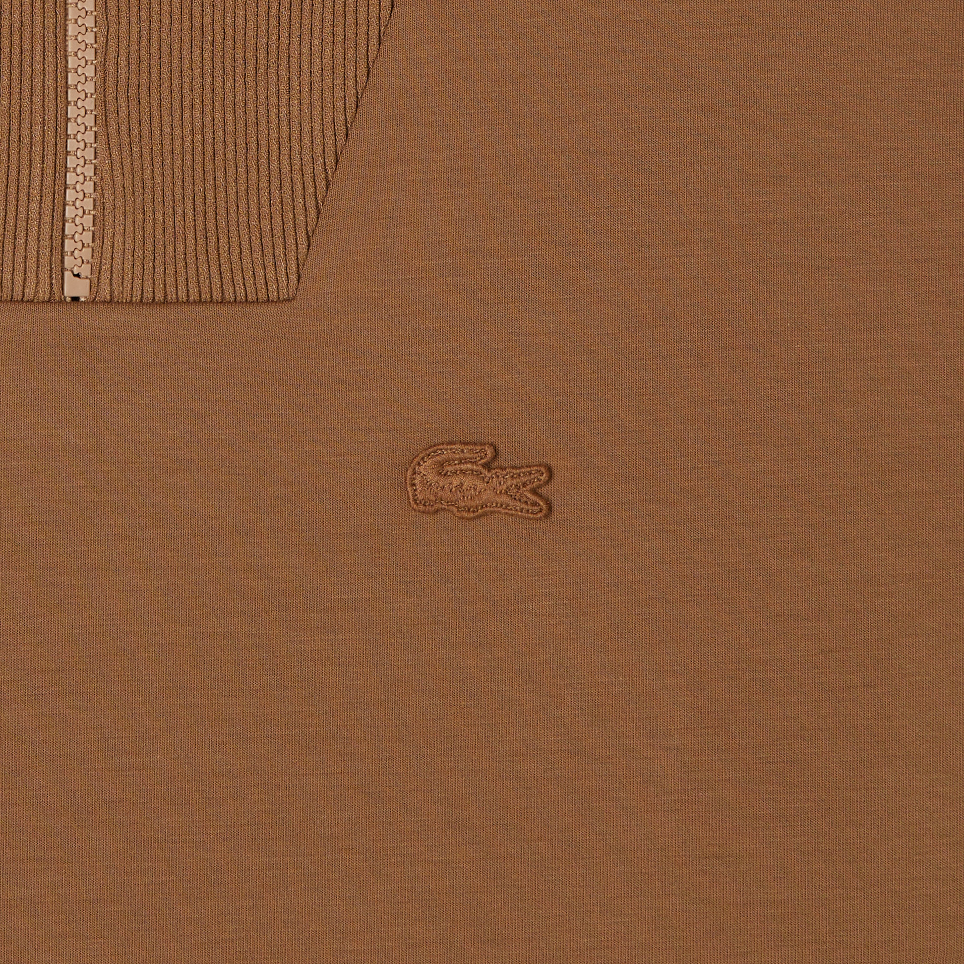 Kadın Relaxed Fit Yarım Fermuarlı Kahverengi Sweatshirt