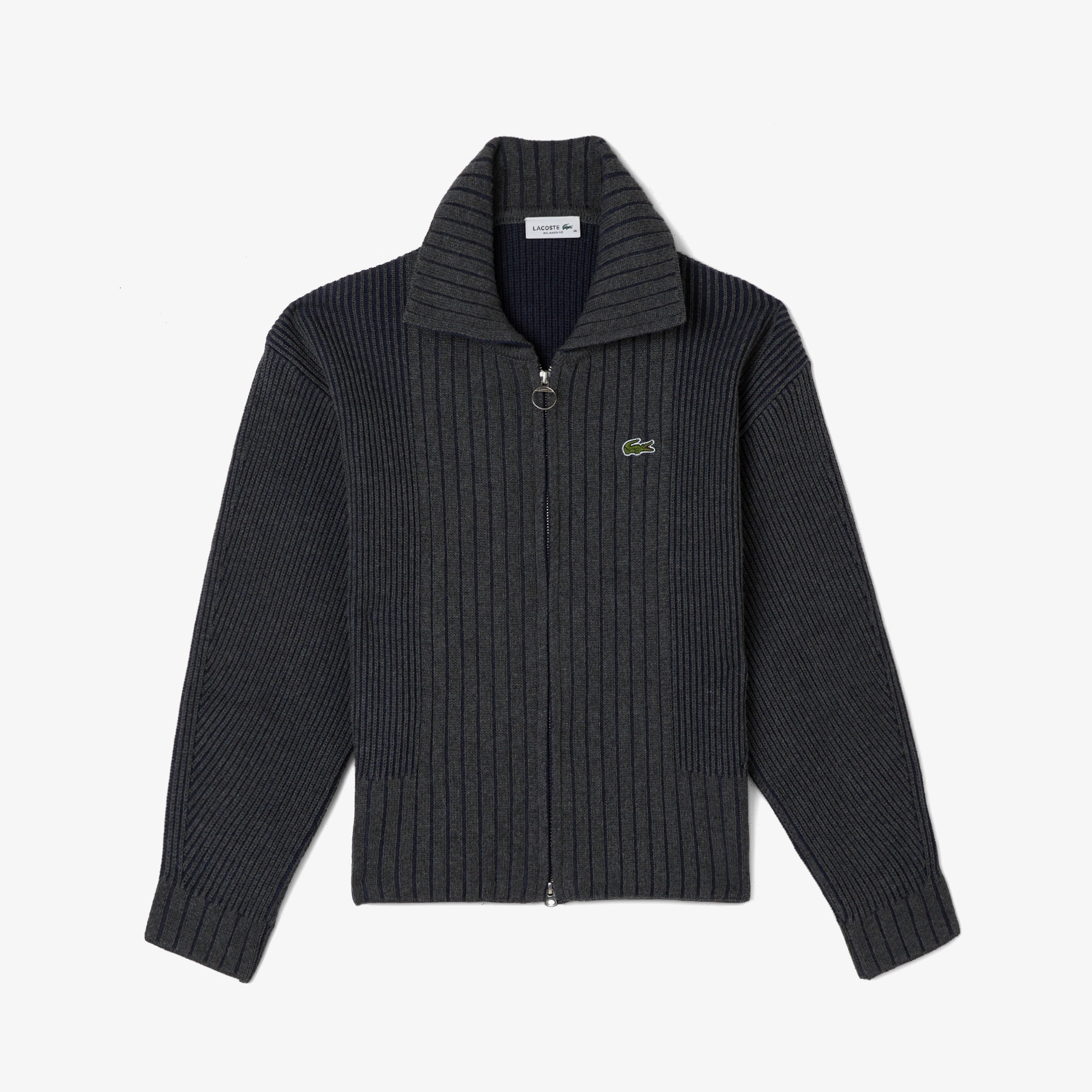 Kadın Relaxed Fit Fermuarlı Gri Hırka