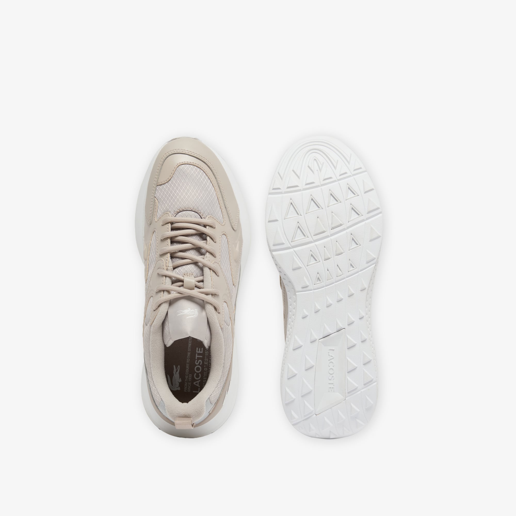 Lacoste L003 Evo Erkek Bej Sneaker görsel 4