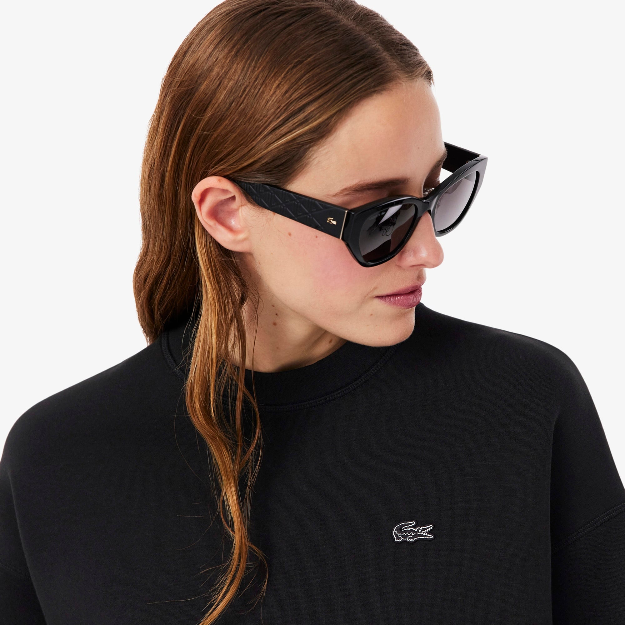 Kadın Oversize Fit Bisiklet Yaka Siyah Sweatshirt