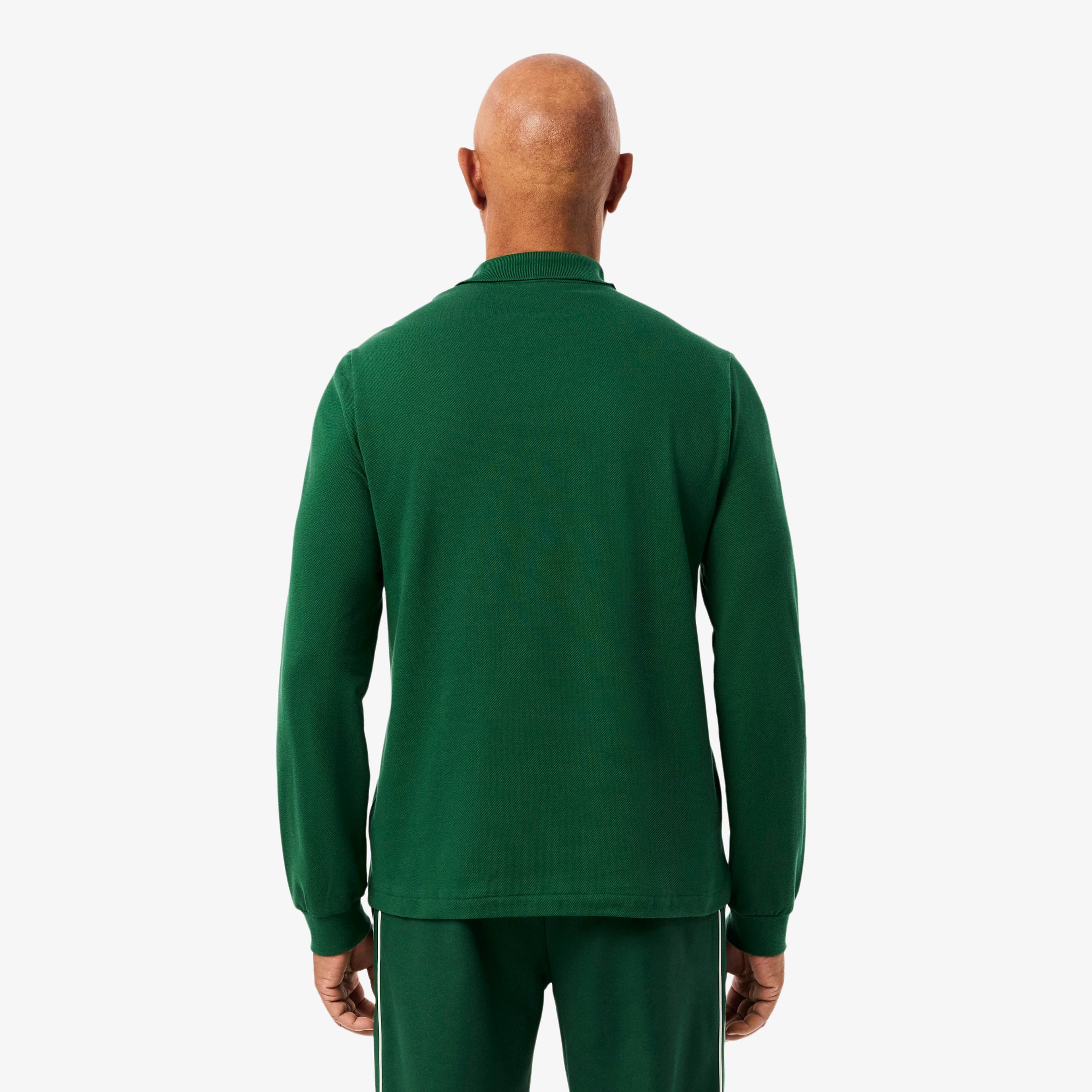 L.12.12 Erkek Classic Fit Uzun Kollu Koyu Yeşil Polo