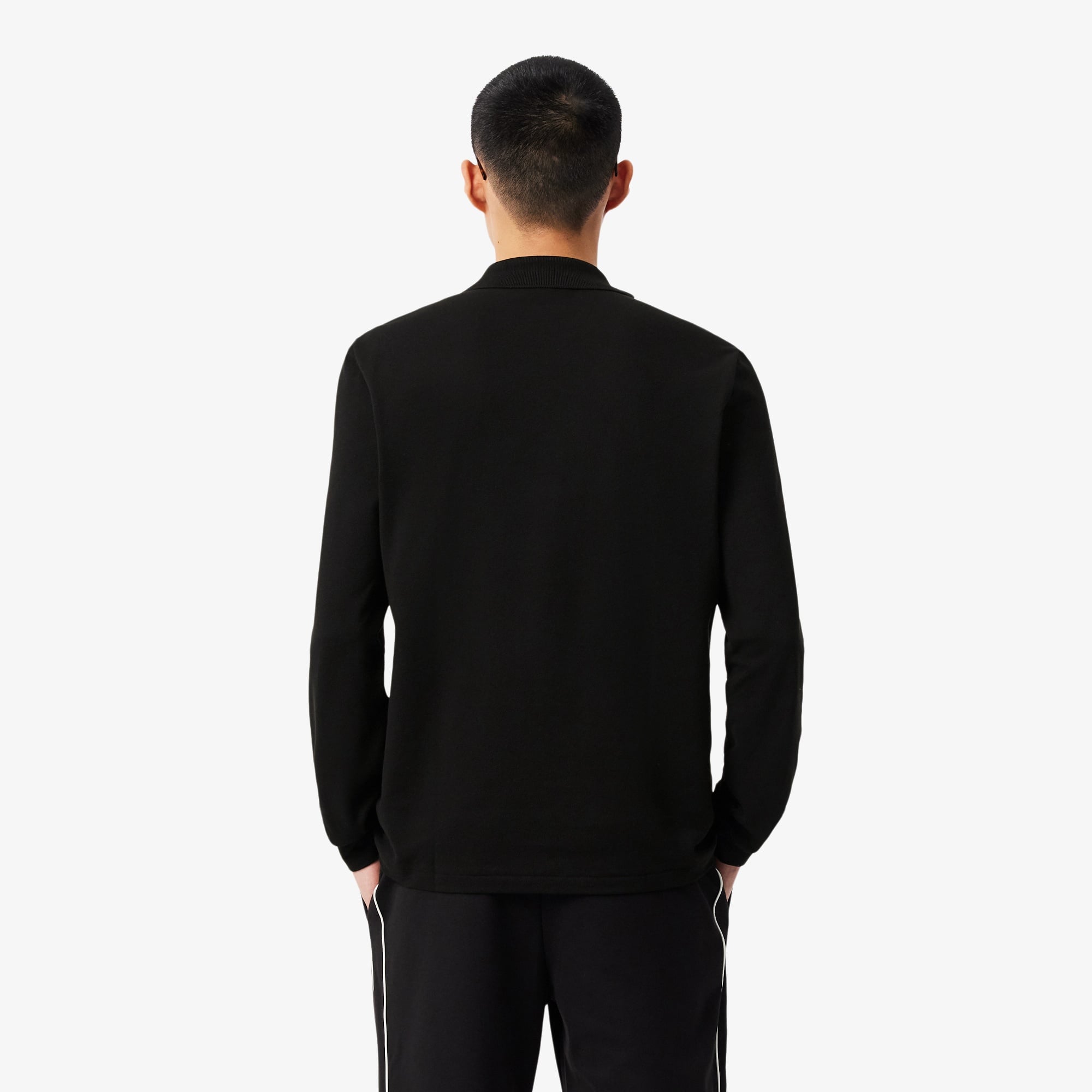 L.12.12 Erkek Classic Fit Uzun Kollu Siyah Polo