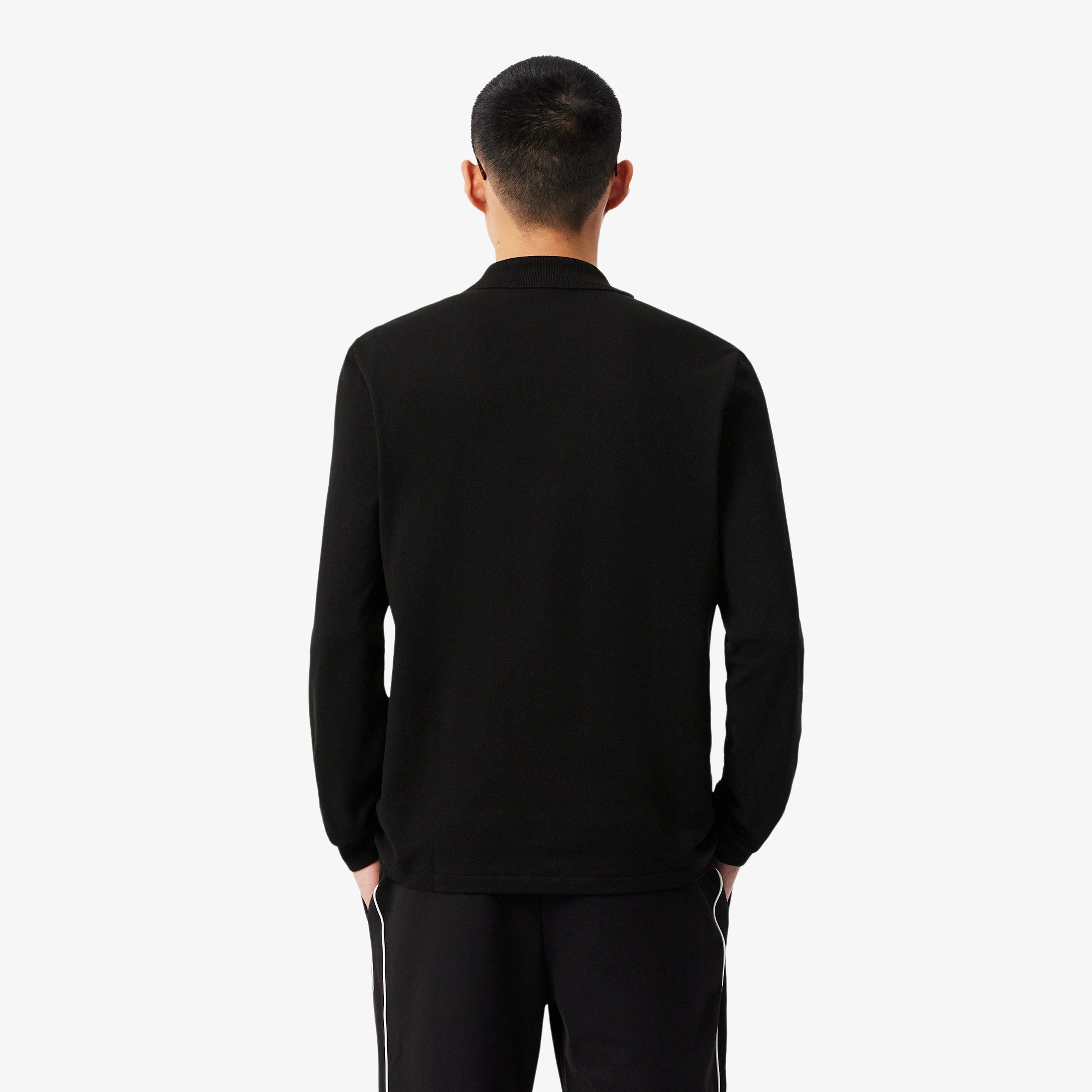 L.12.12 Erkek Classic Fit Uzun Kollu Siyah Polo