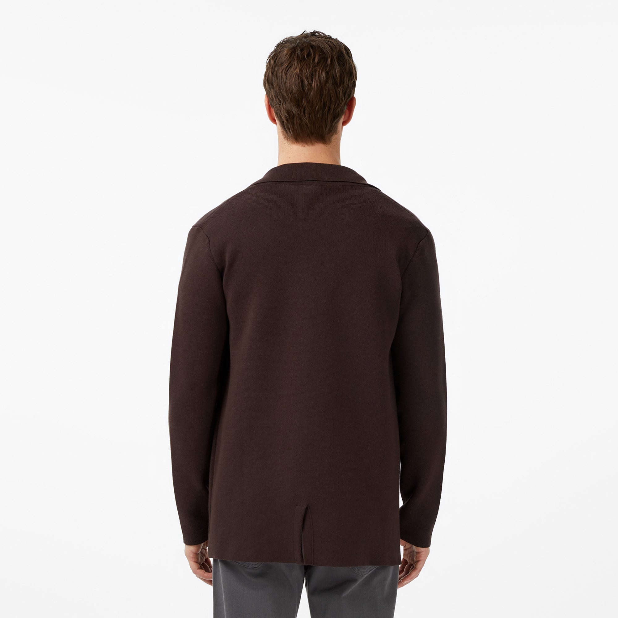 Erkek Classic Fit V Yaka Kahverengi Hırka