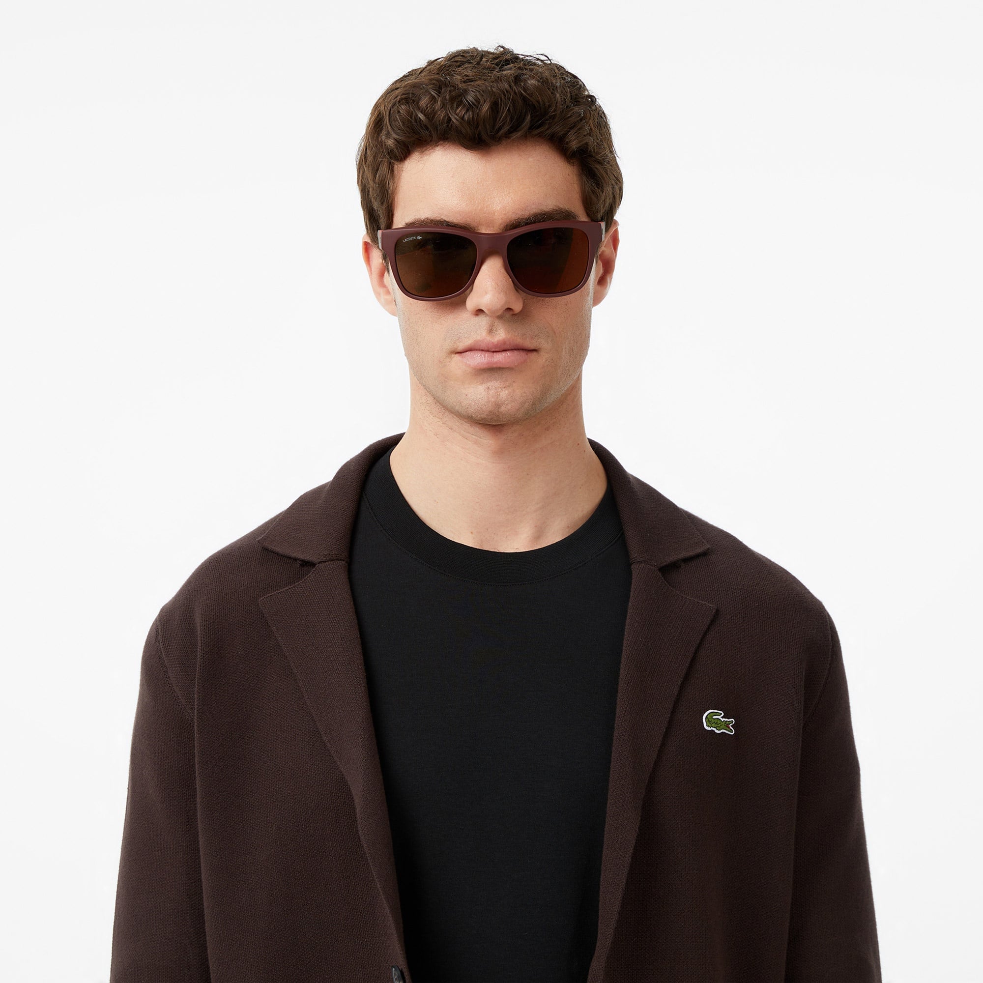 Erkek Classic Fit V Yaka Kahverengi Hırka