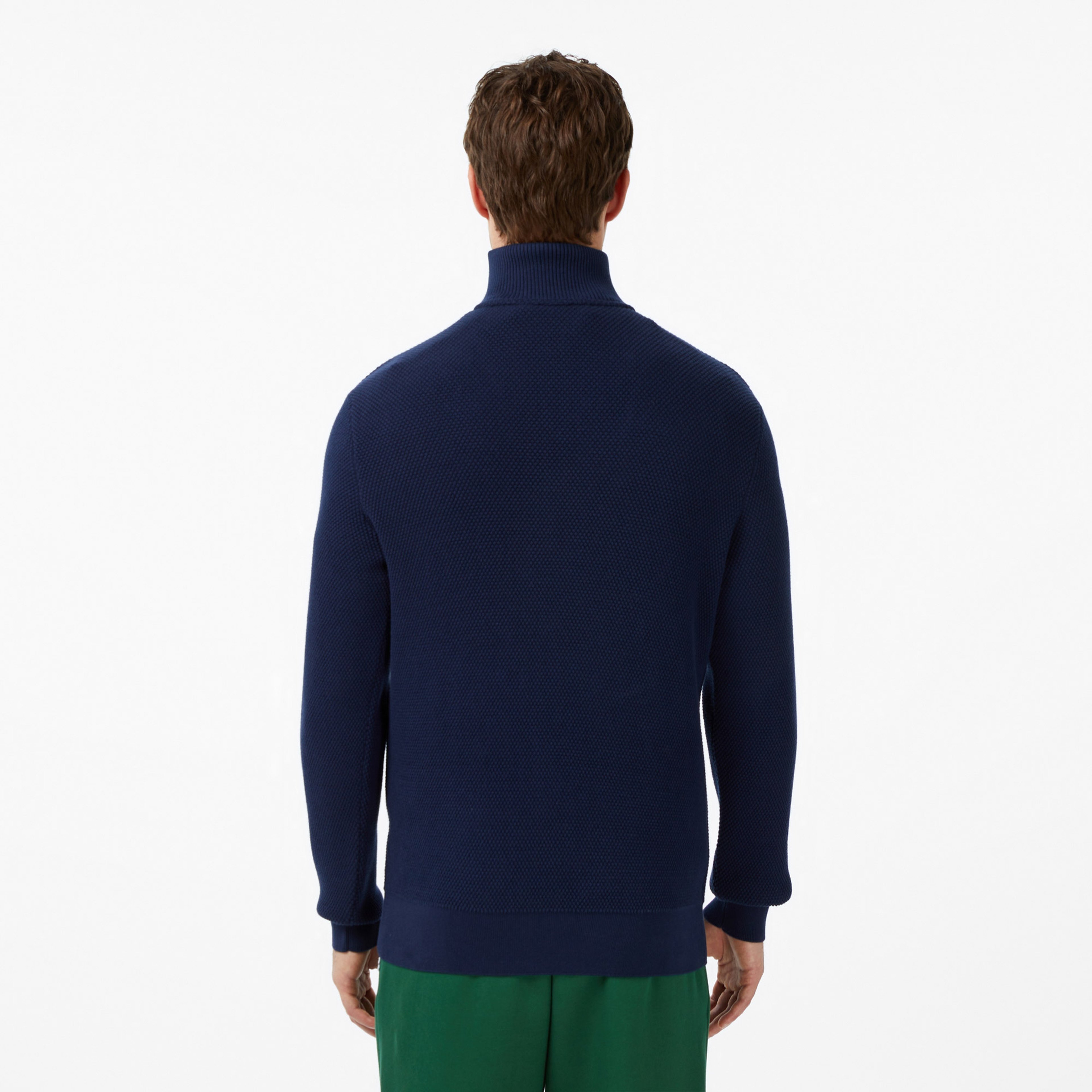 Erkek Classic Fit Yarım Fermuarlı Lacivert Kazak