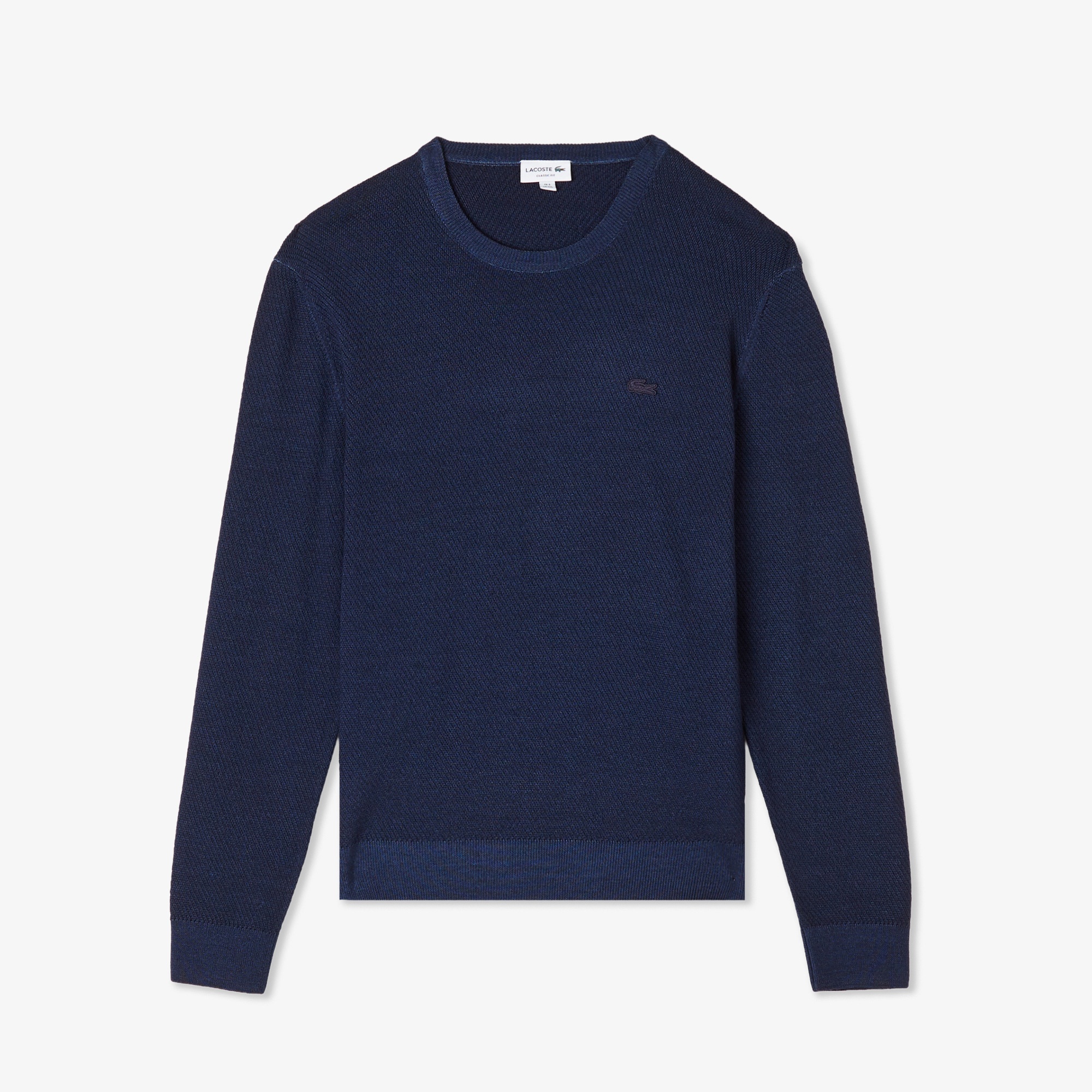 Erkek Classic Fit Bisiklet Yaka Yün Lacivert Kazak