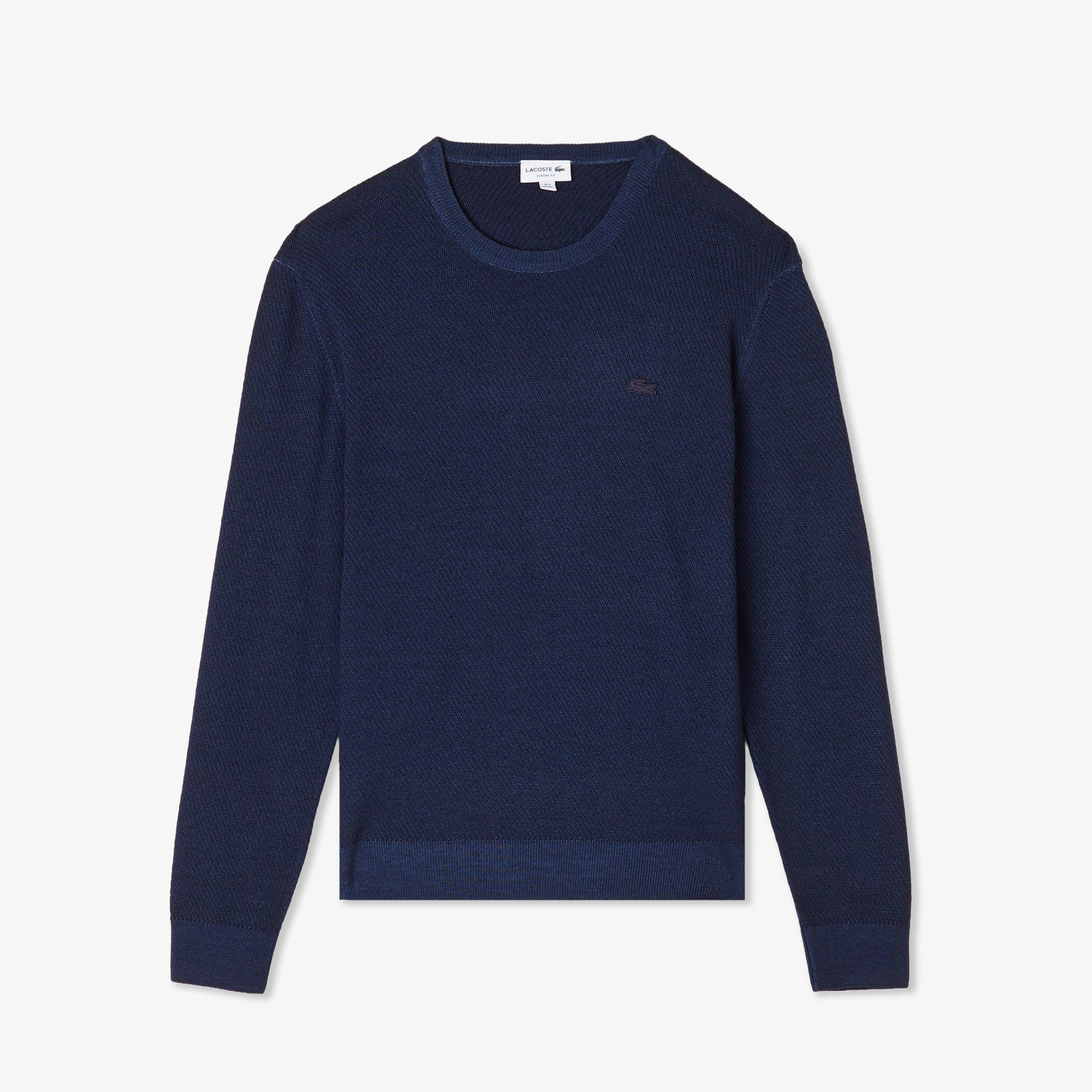 Erkek Classic Fit Bisiklet Yaka Yün Lacivert Kazak