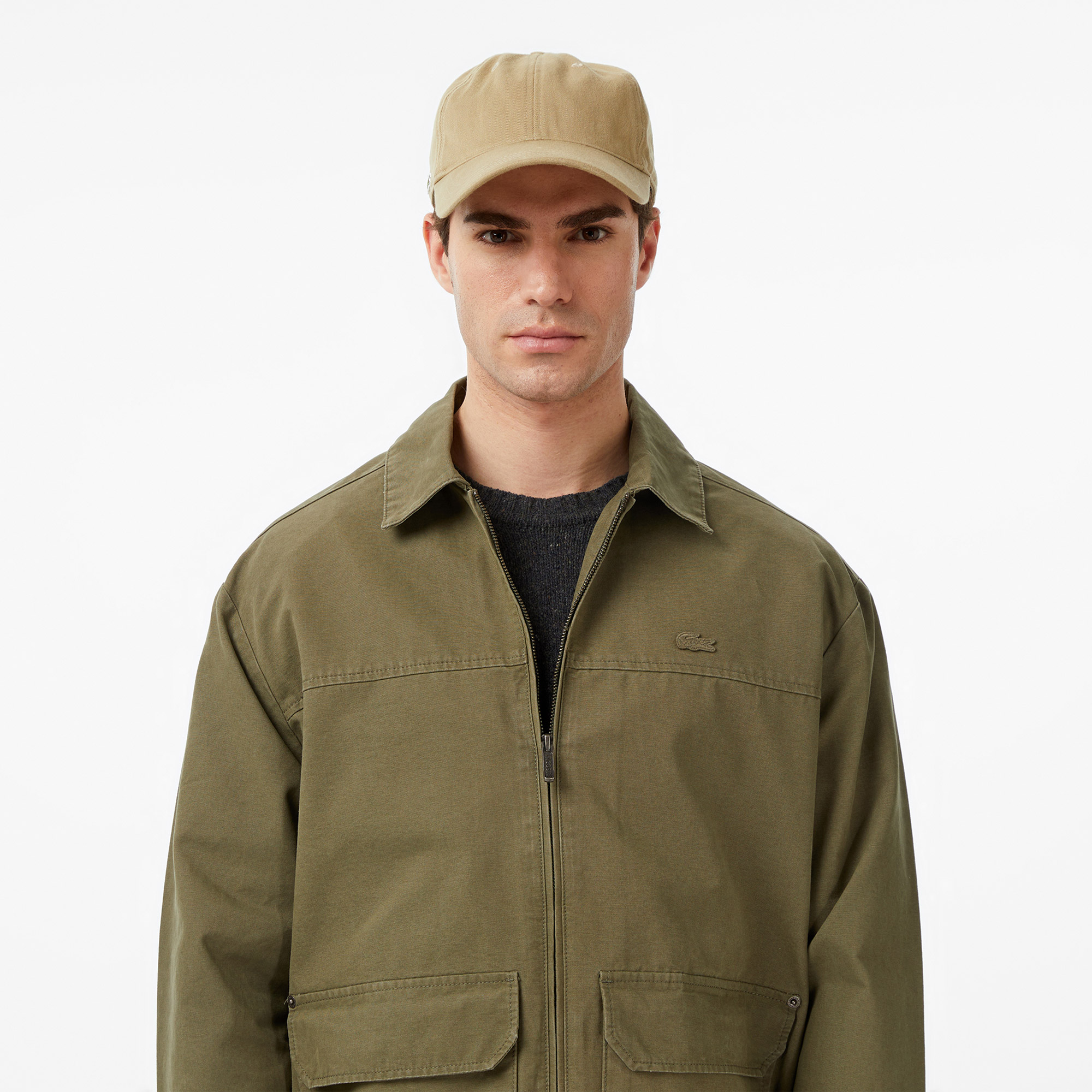 Erkek Relaxed Fit Fermuarlı Haki Ceket CH2601.E9F | Lacoste
