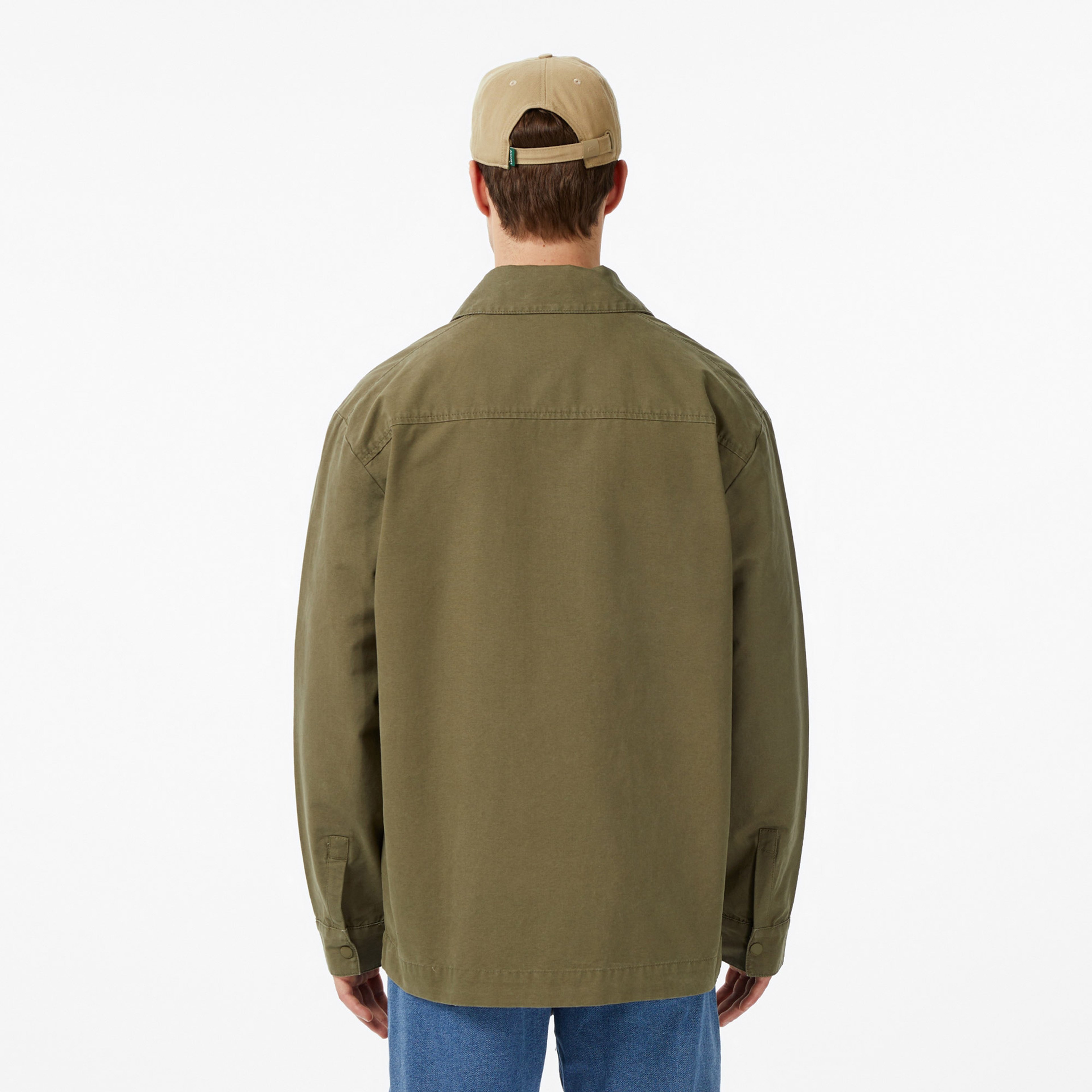 Erkek Relaxed Fit Fermuarlı Haki Ceket