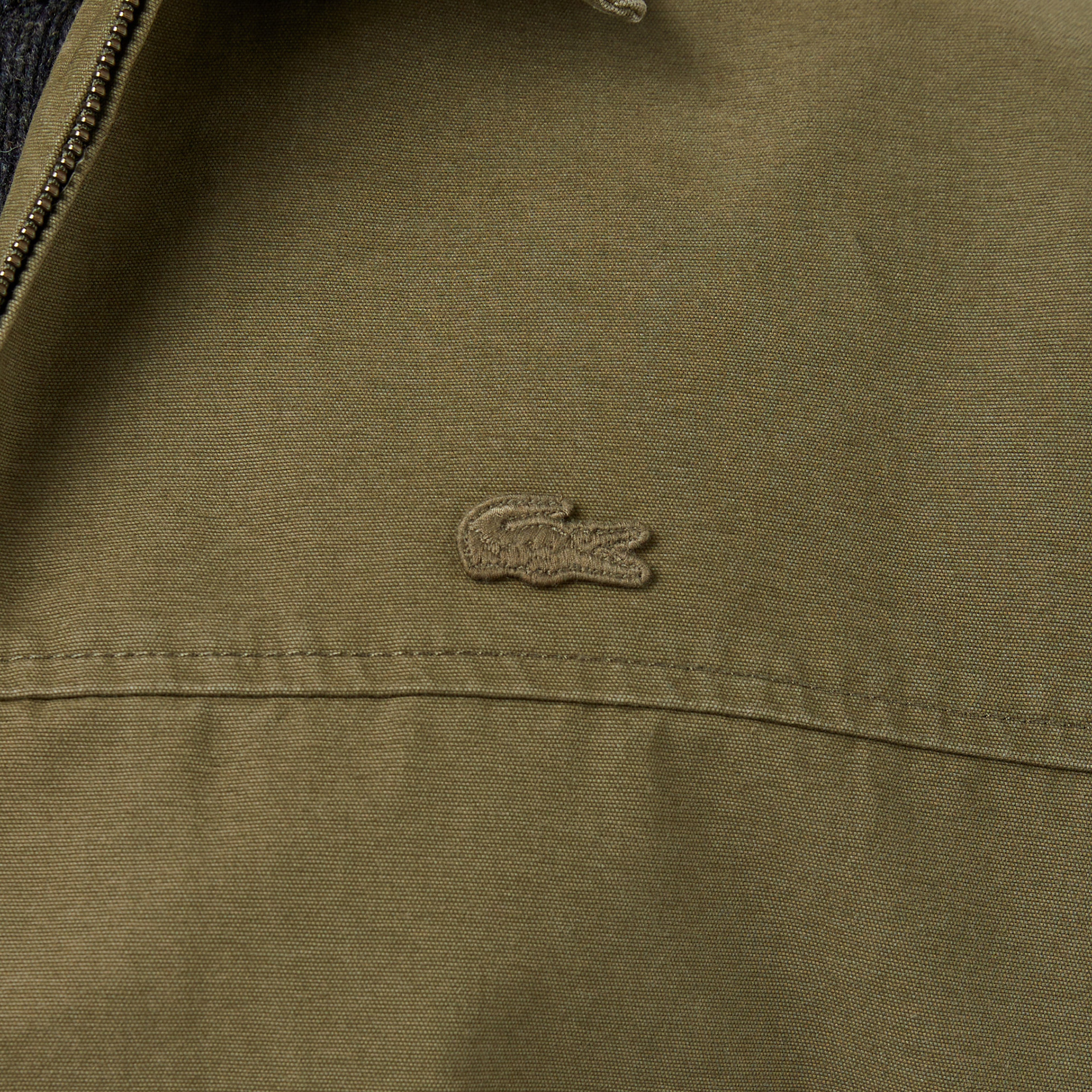 Erkek Relaxed Fit Fermuarlı Haki Ceket