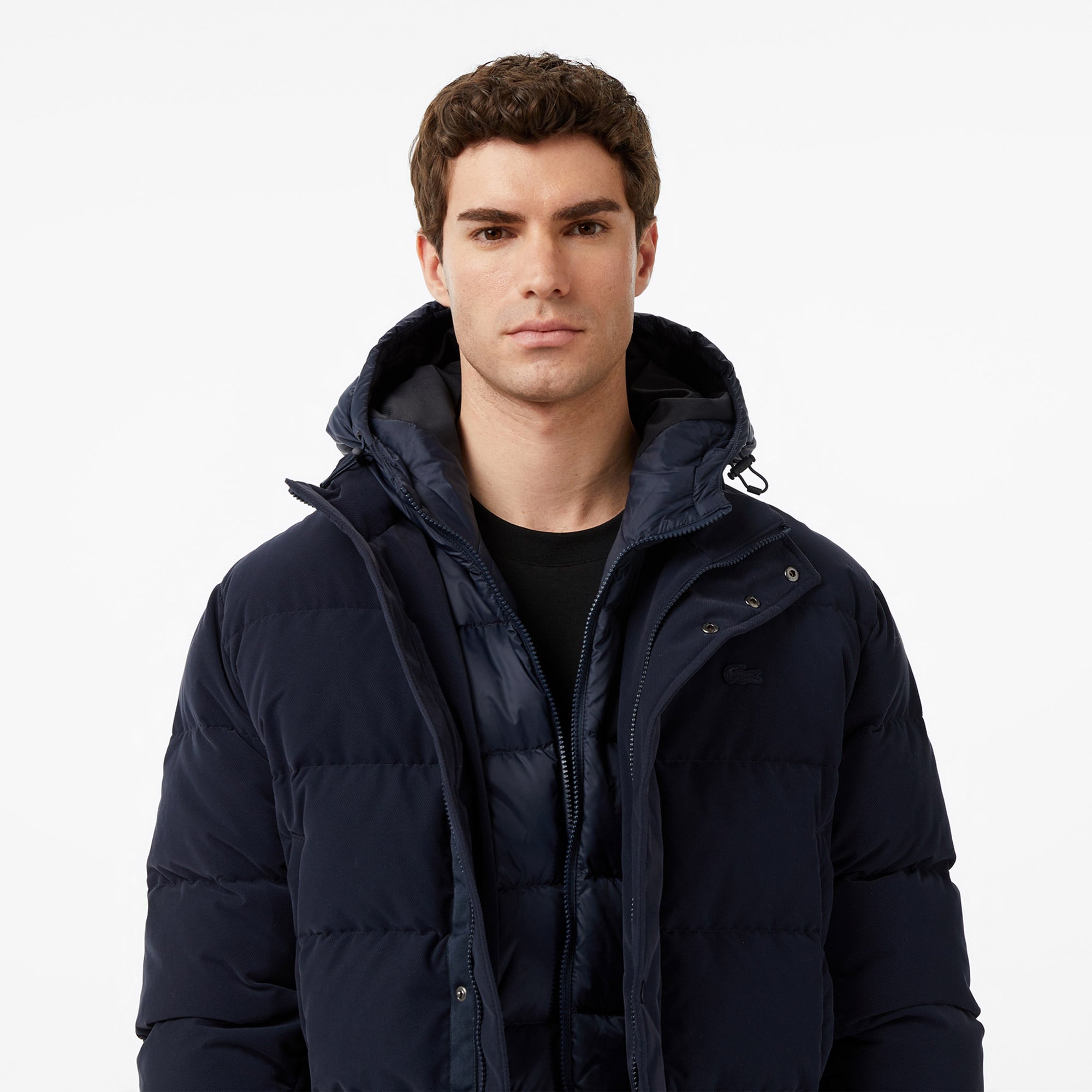 Erkek Kapüşonlu Lacivert Mont