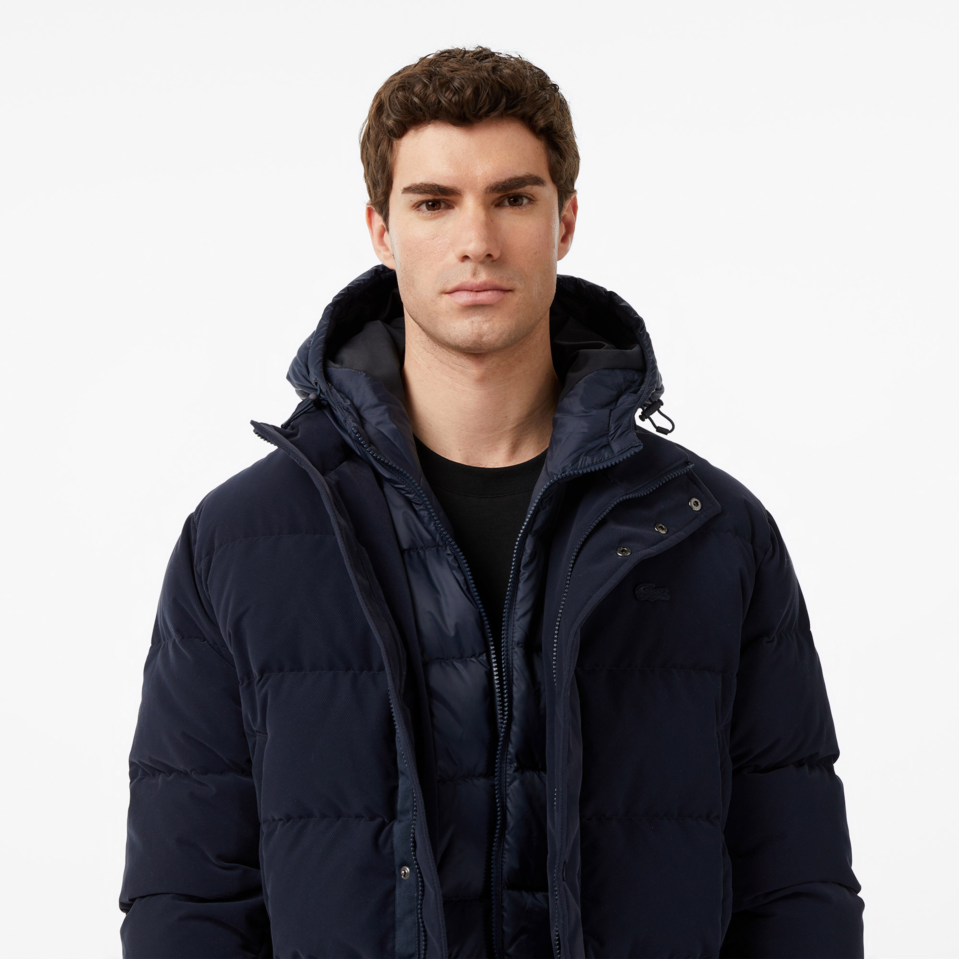 Erkek Kapüşonlu Lacivert Mont