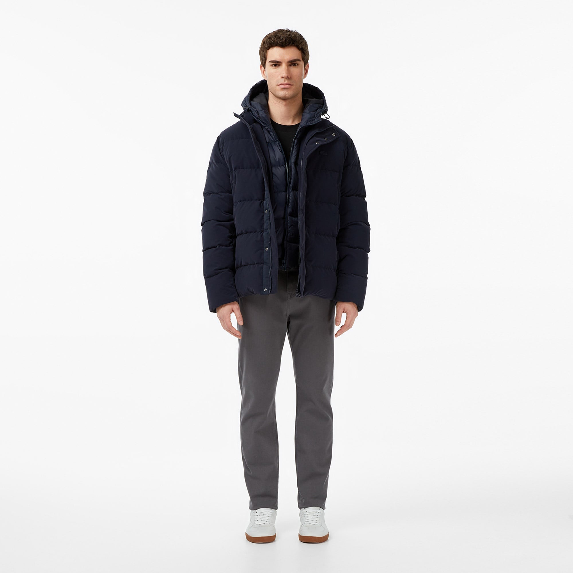 Erkek Kapüşonlu Lacivert Mont