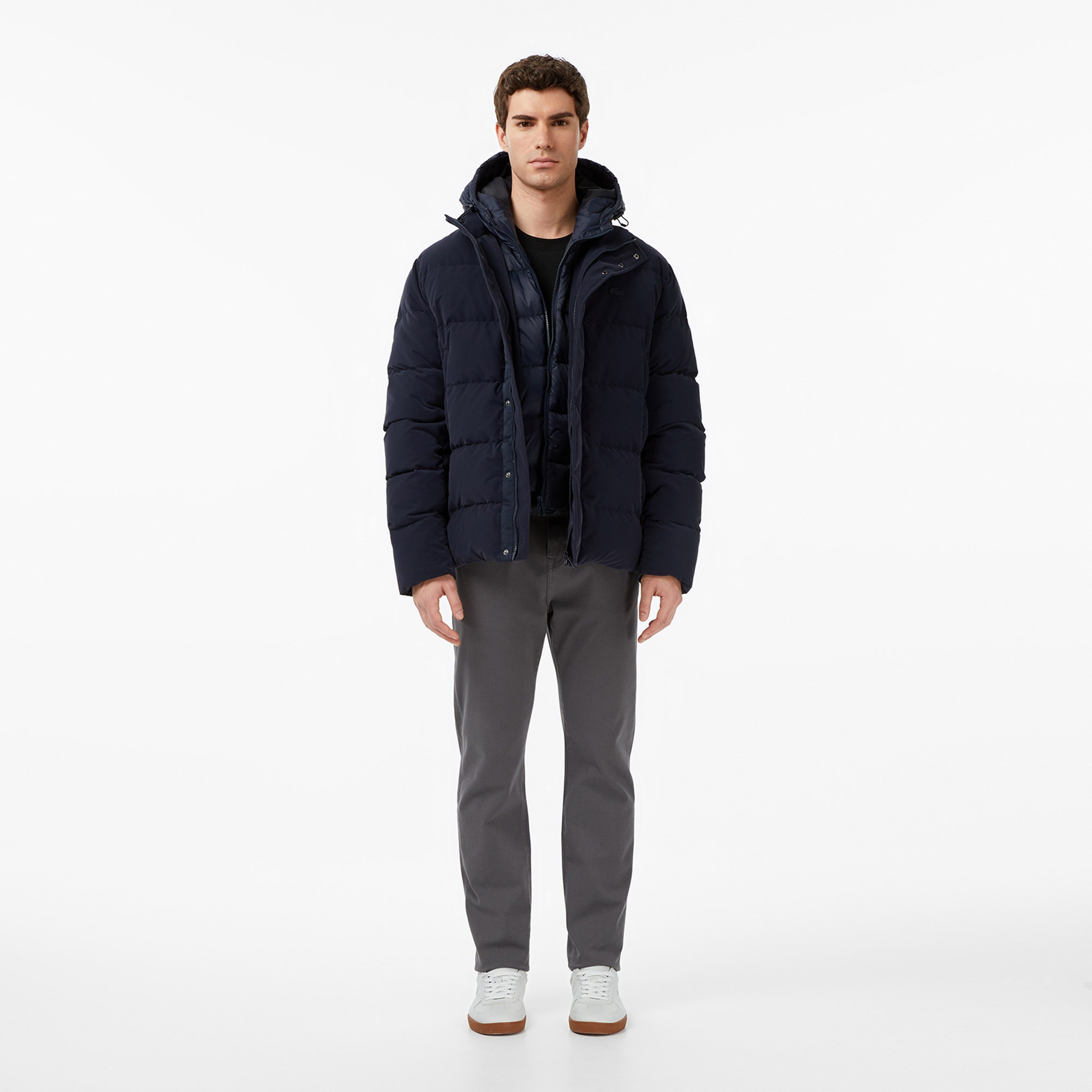 Erkek Kapüşonlu Lacivert Mont