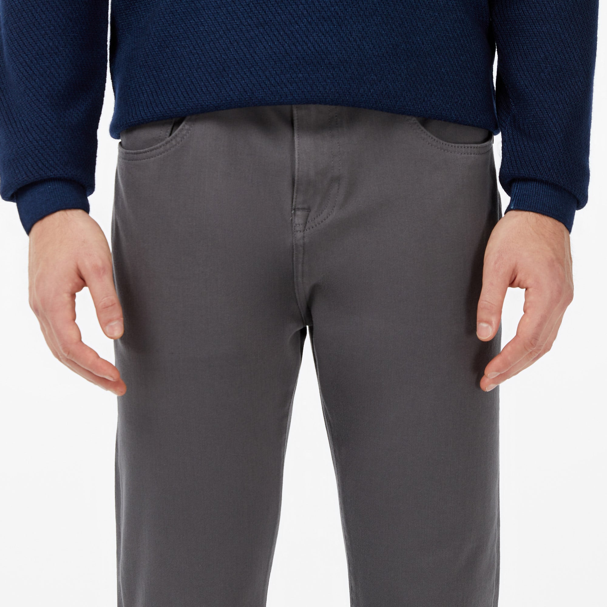 Lacoste Erkek Regular Fit Gri Jean Pantolon görsel 6