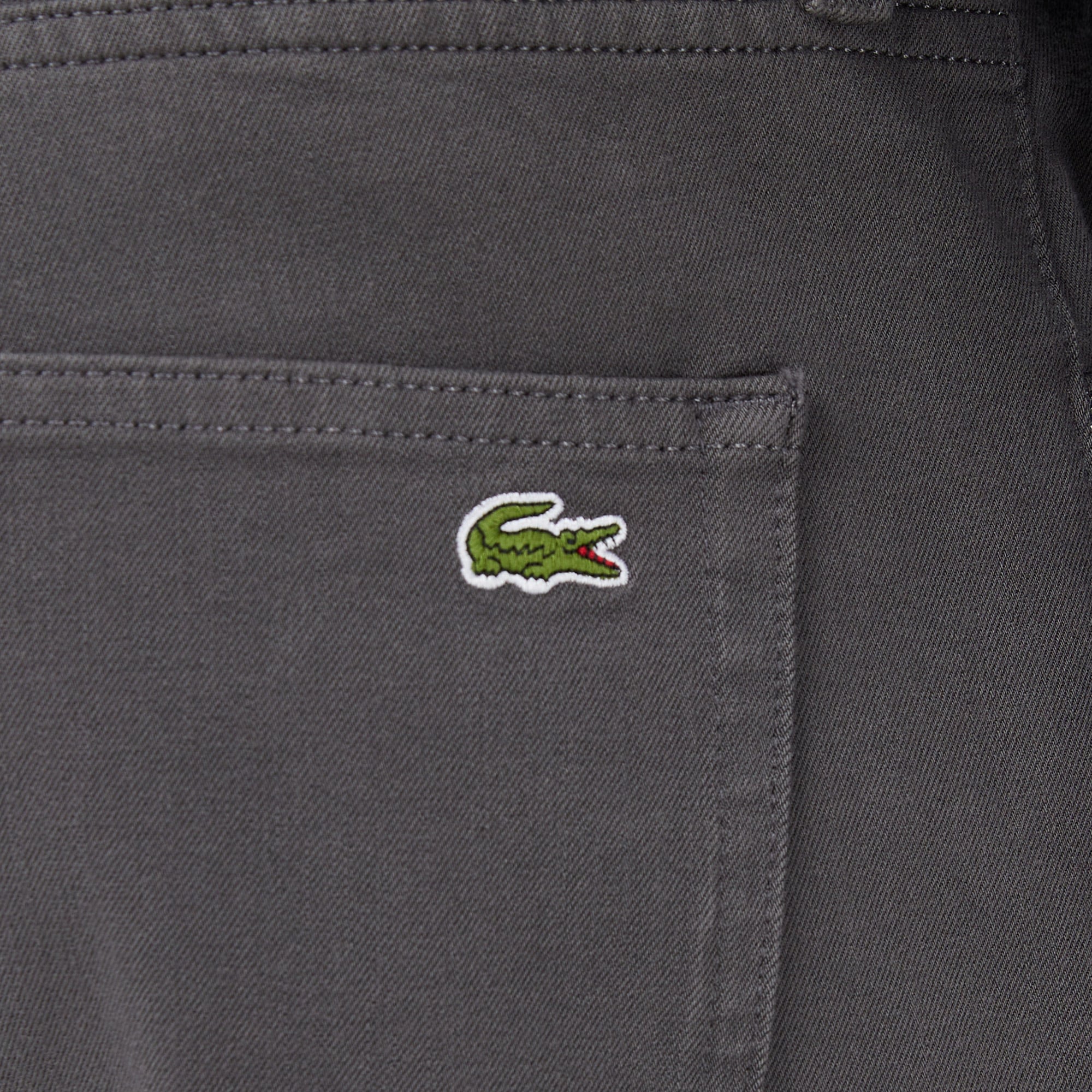 Lacoste Erkek Regular Fit Gri Jean Pantolon görsel 7