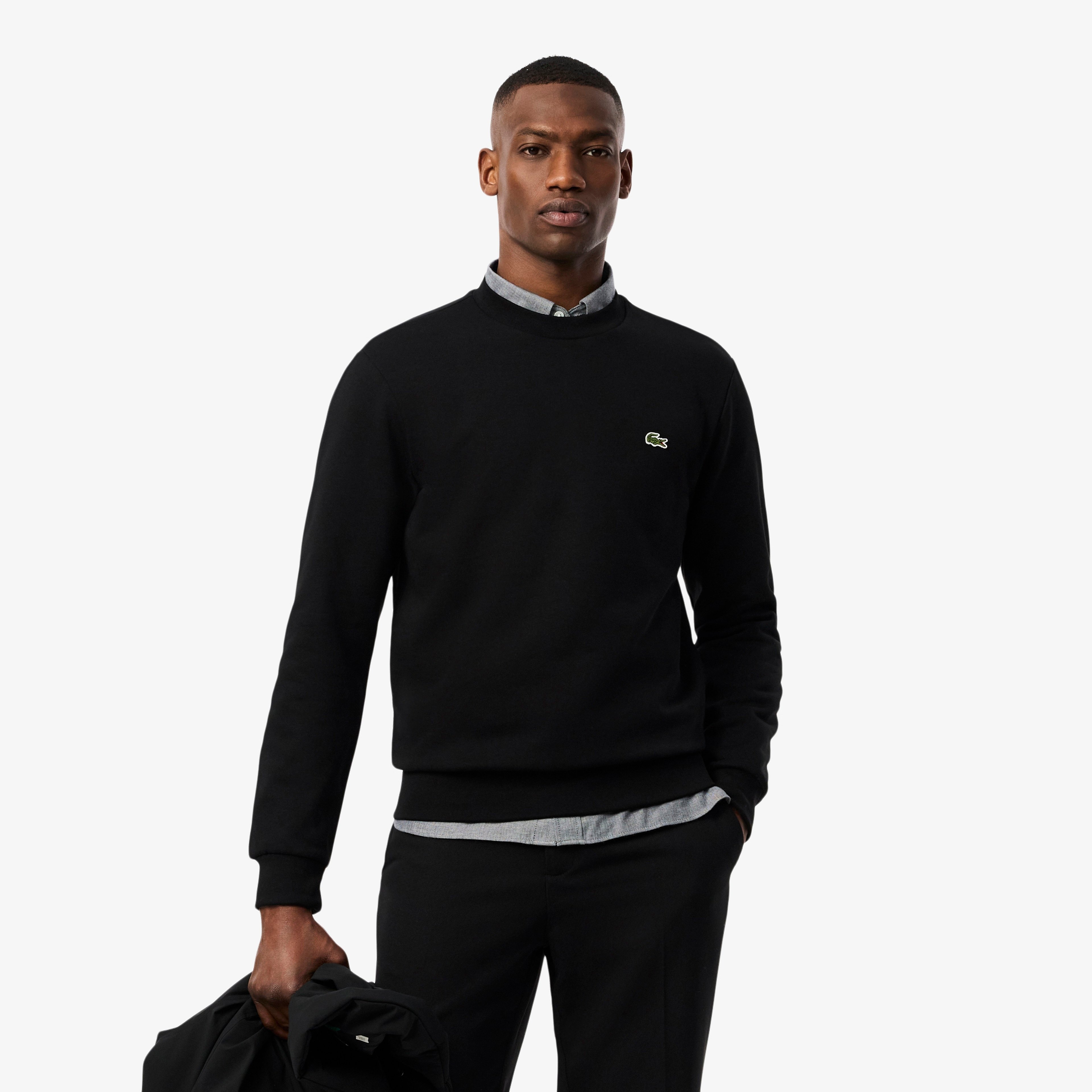 Erkek Classic Fit Bisiklet Yaka Siyah Sweatshirt