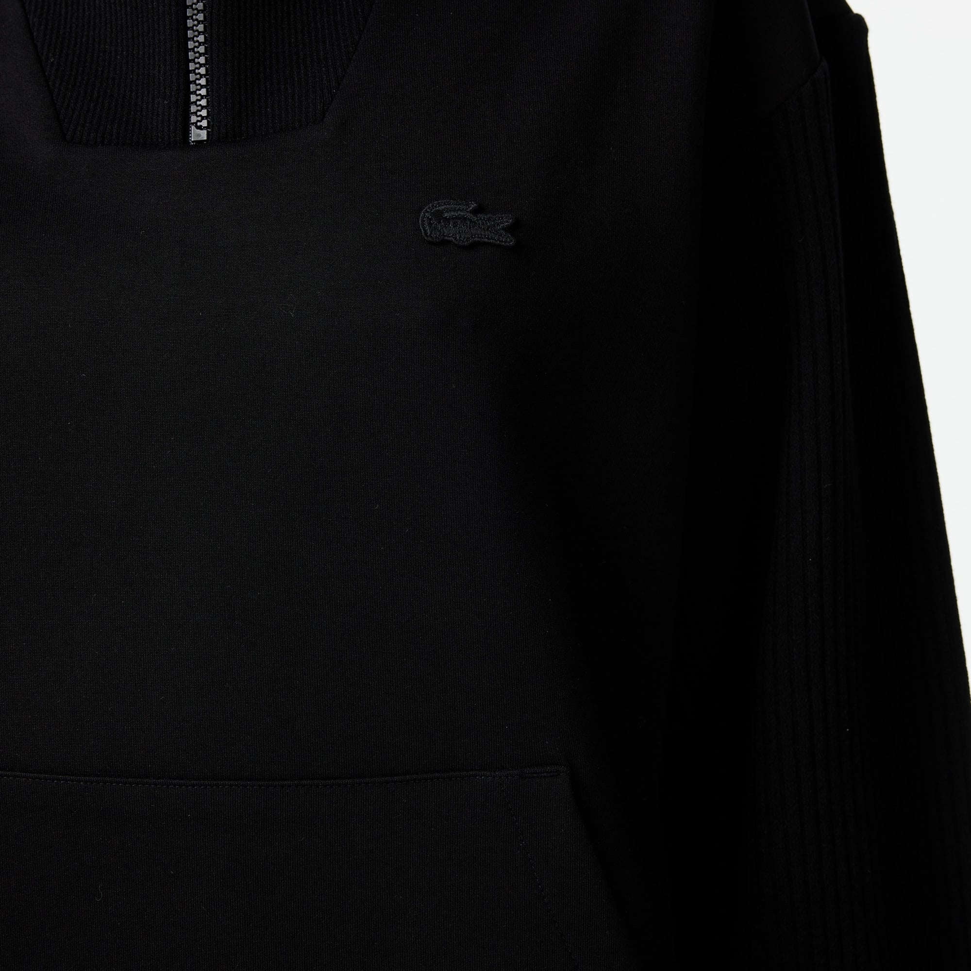 Kadın Relaxed Fit Yarım Fermuarlı Siyah Sweatshirt