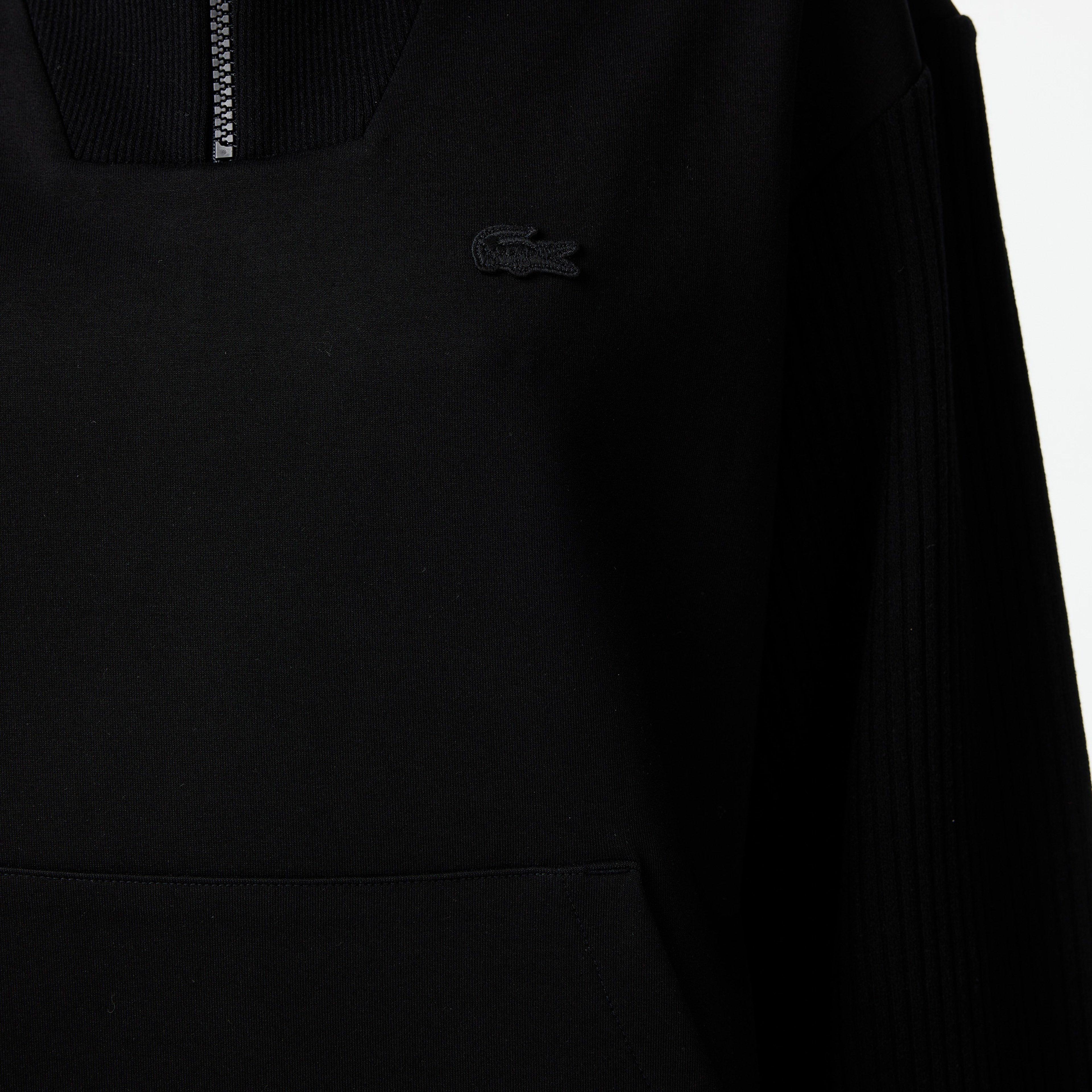 Kadın Relaxed Fit Yarım Fermuarlı Siyah Sweatshirt