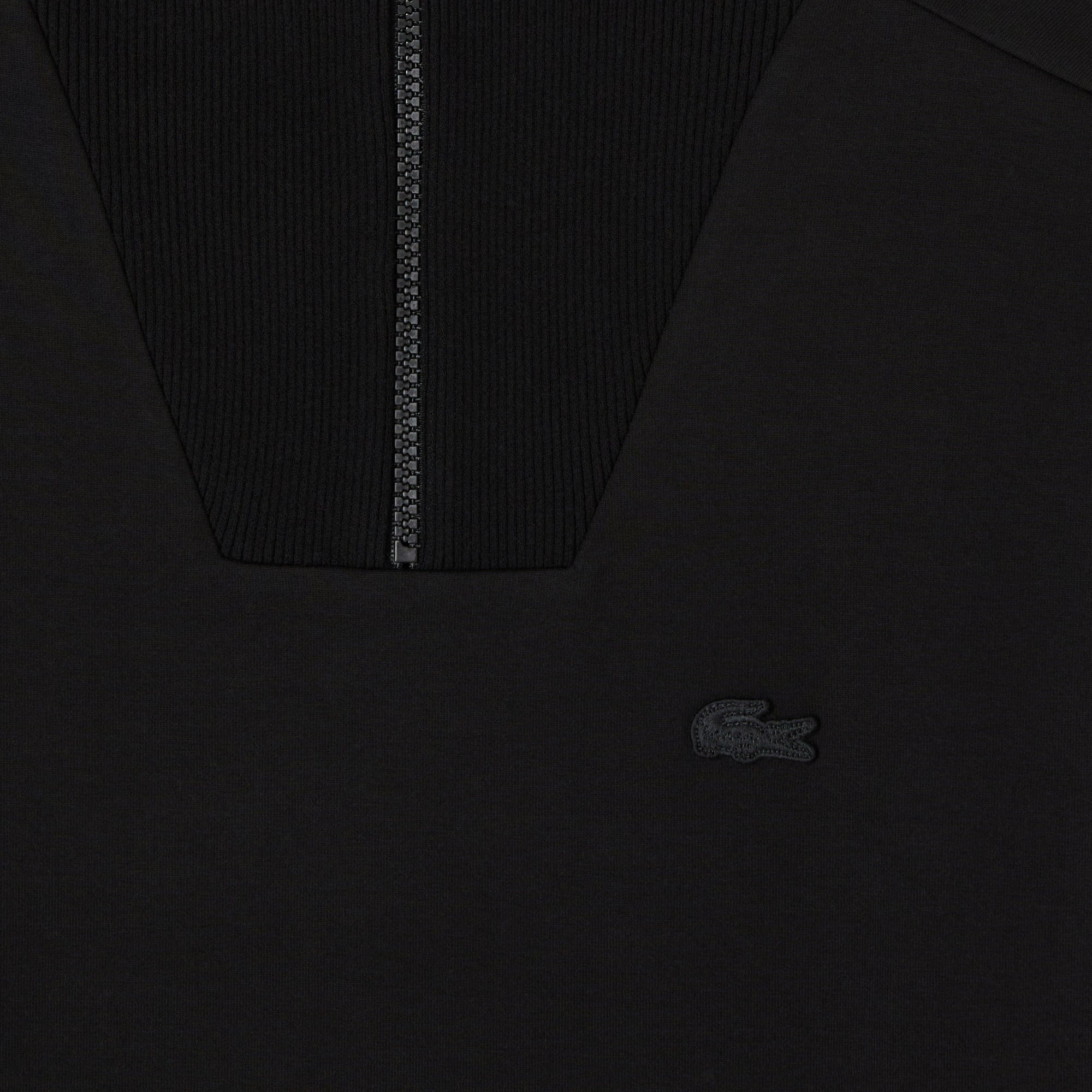 Kadın Relaxed Fit Yarım Fermuarlı Siyah Sweatshirt