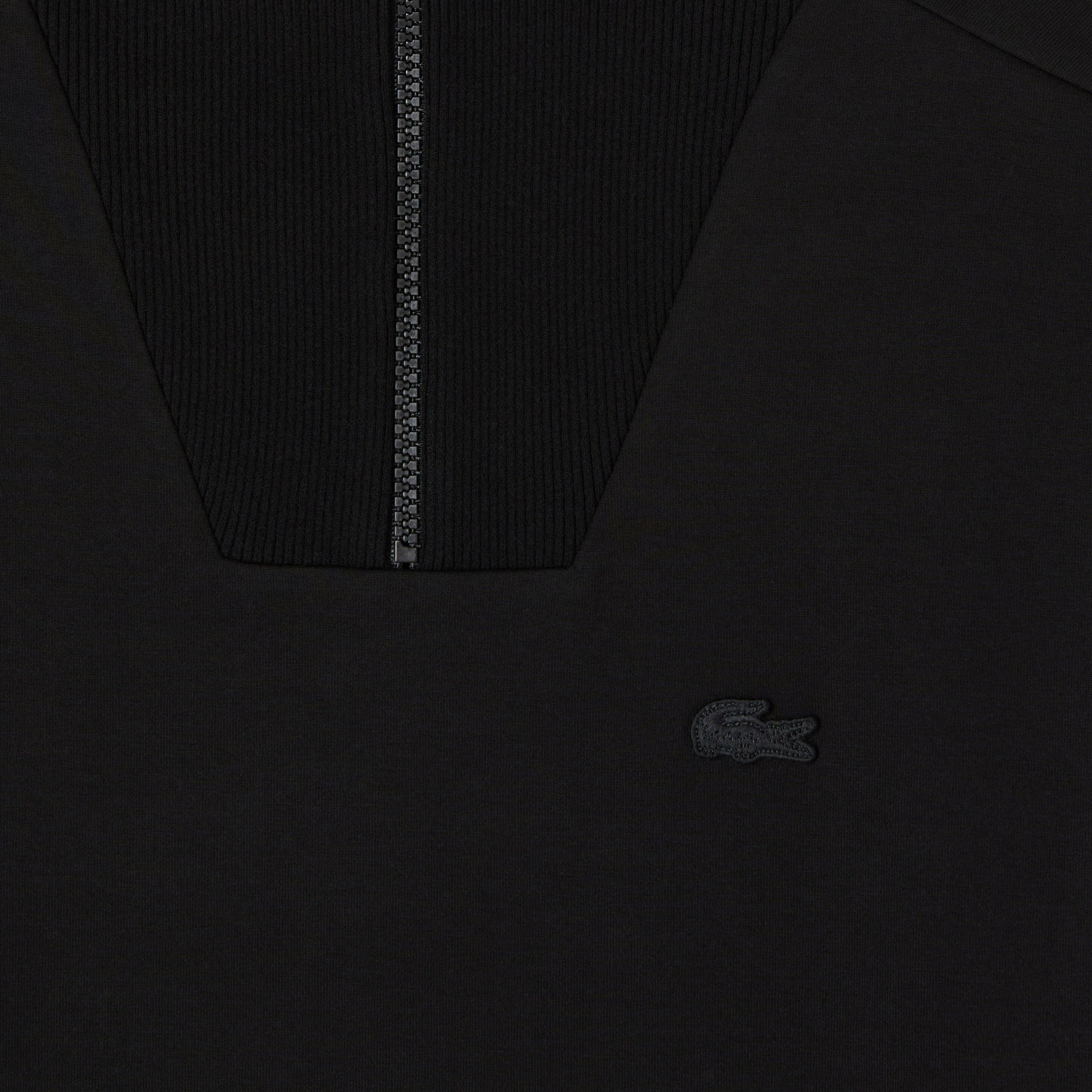 Kadın Relaxed Fit Yarım Fermuarlı Siyah Sweatshirt