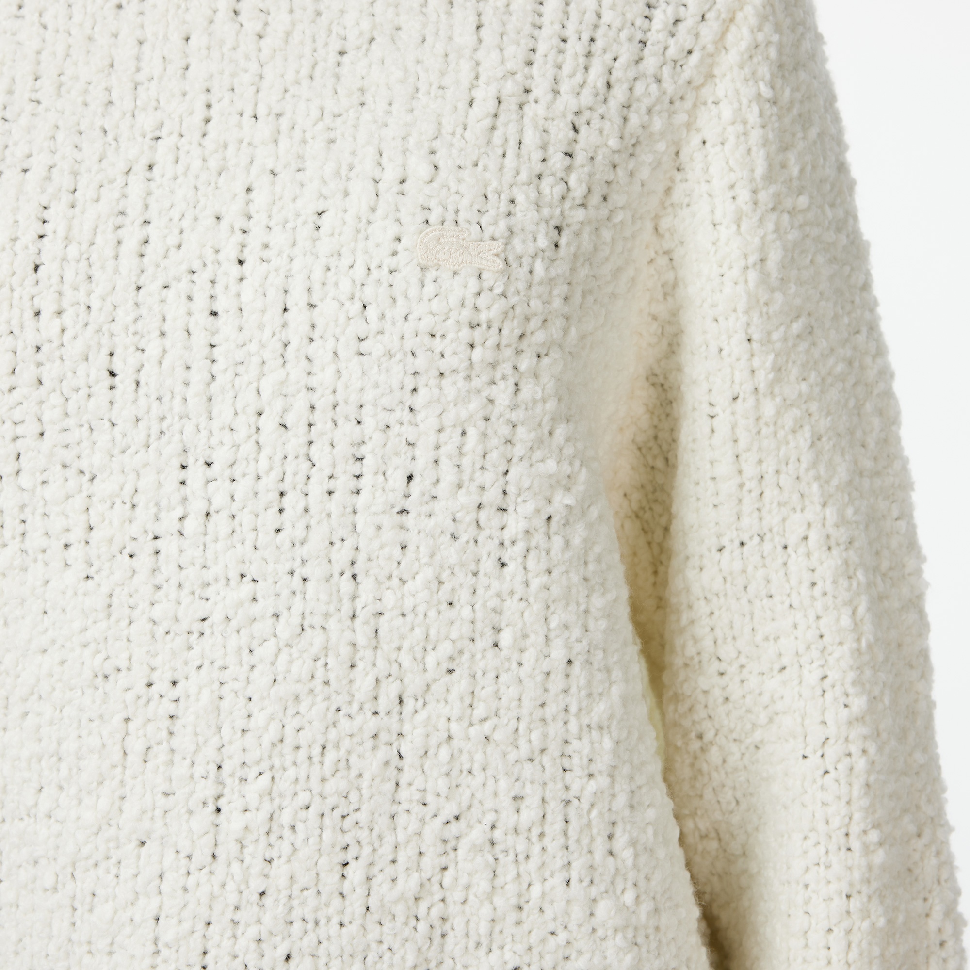 Kadın Classic Fit Bisiklet Yaka Yün Krem Kazak