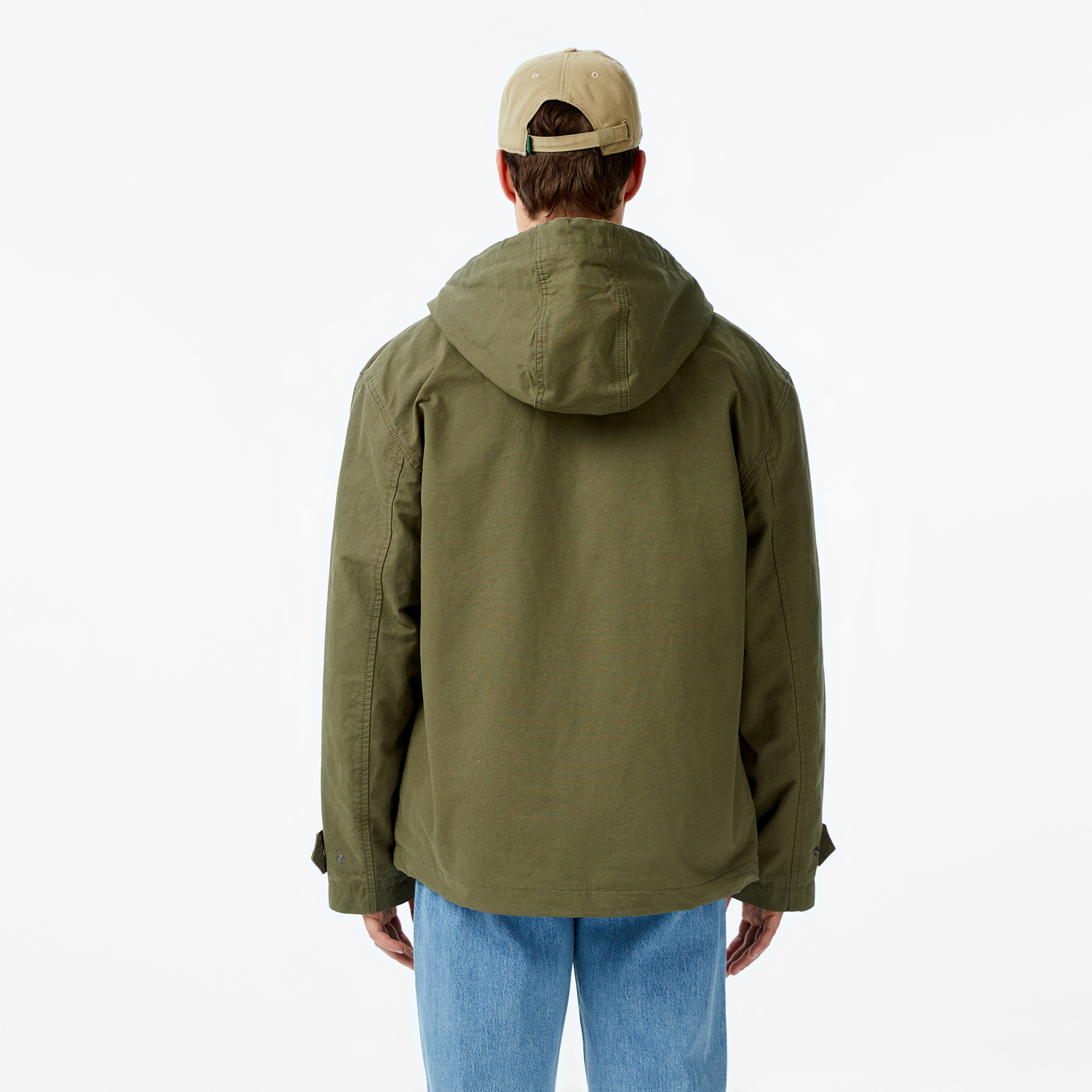 Erkek Kapüşonlu Haki Mont