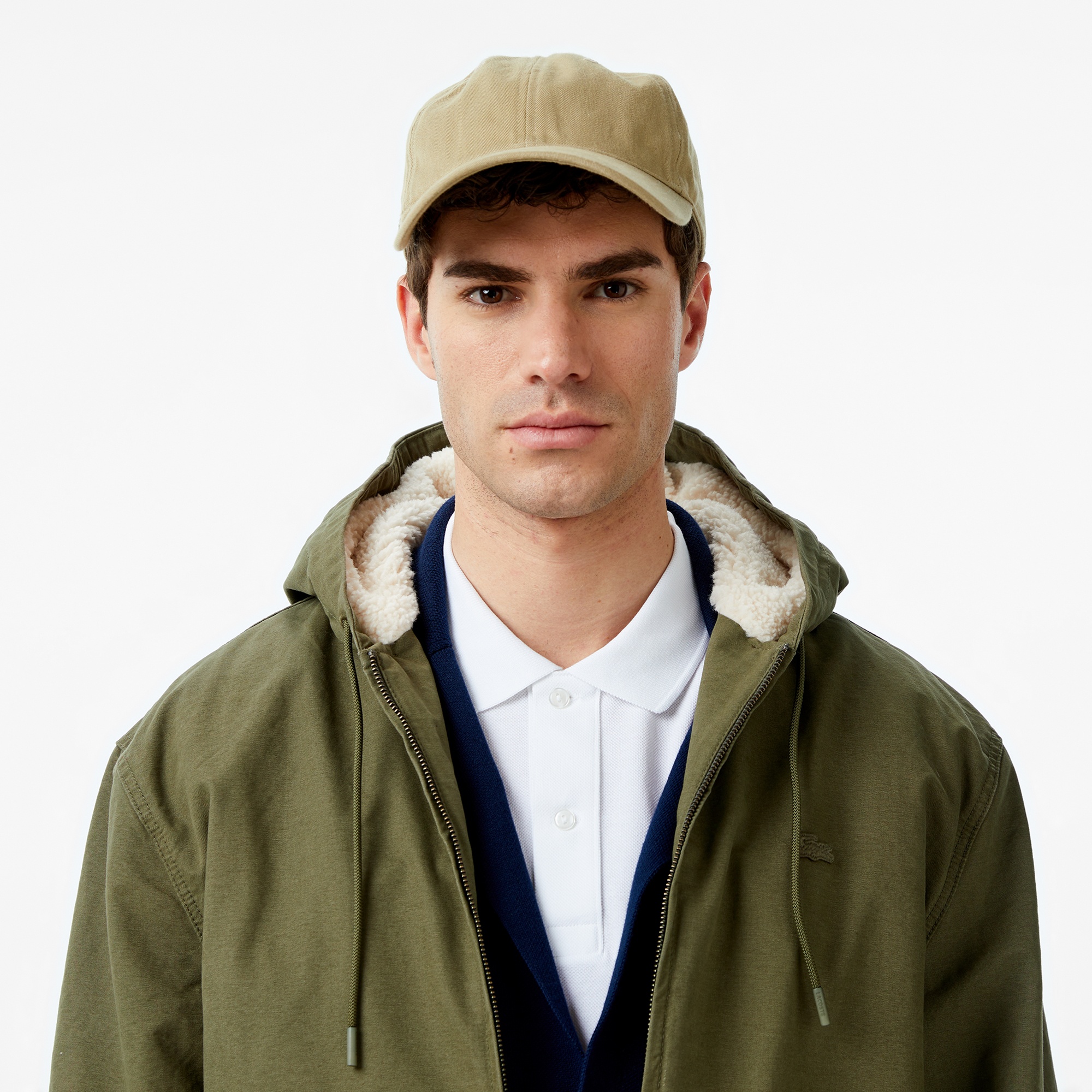 Erkek Kapüşonlu Haki Mont