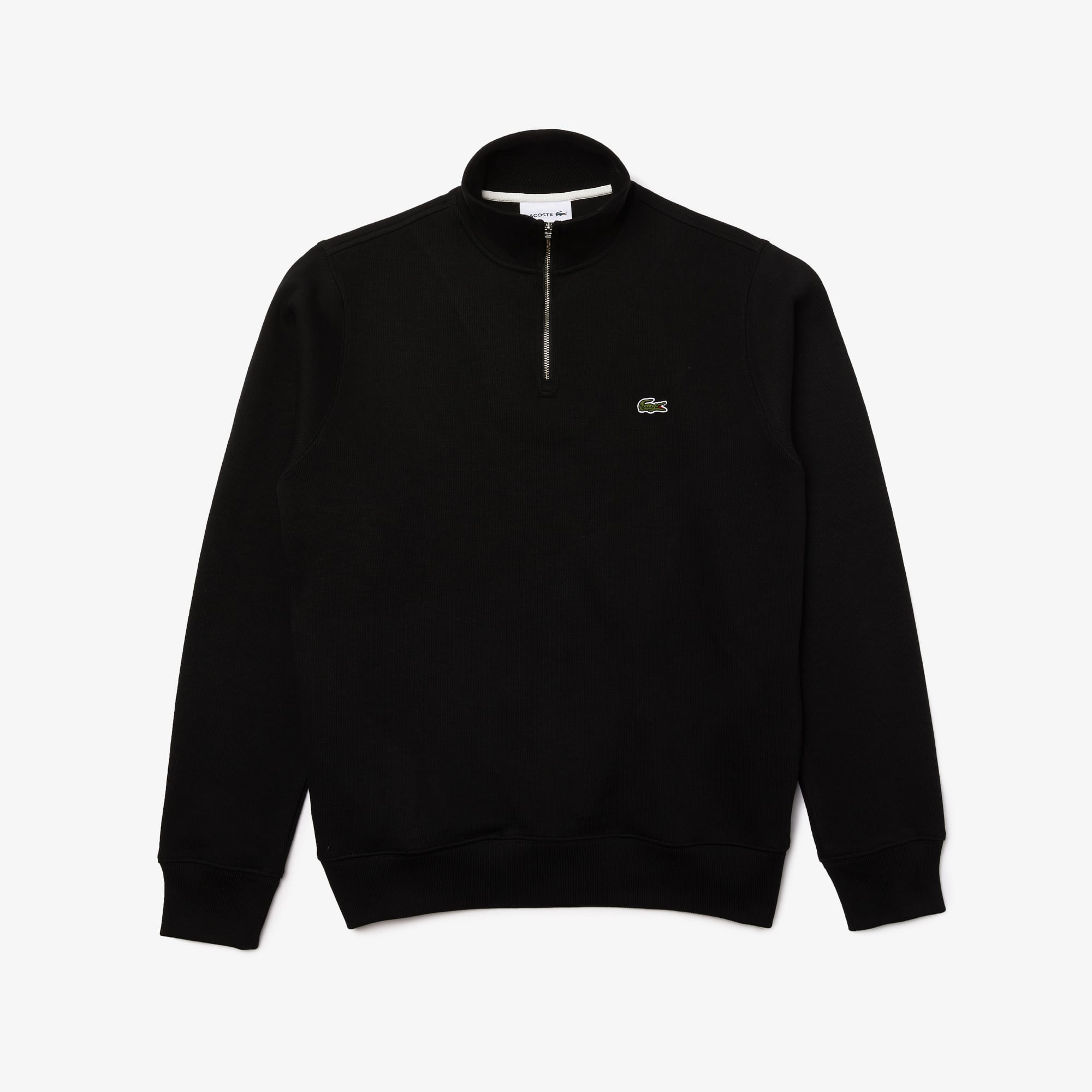 Lacoste Erkek Classic Fit Yarım Fermuarlı Siyah Sweatshirt görsel 4