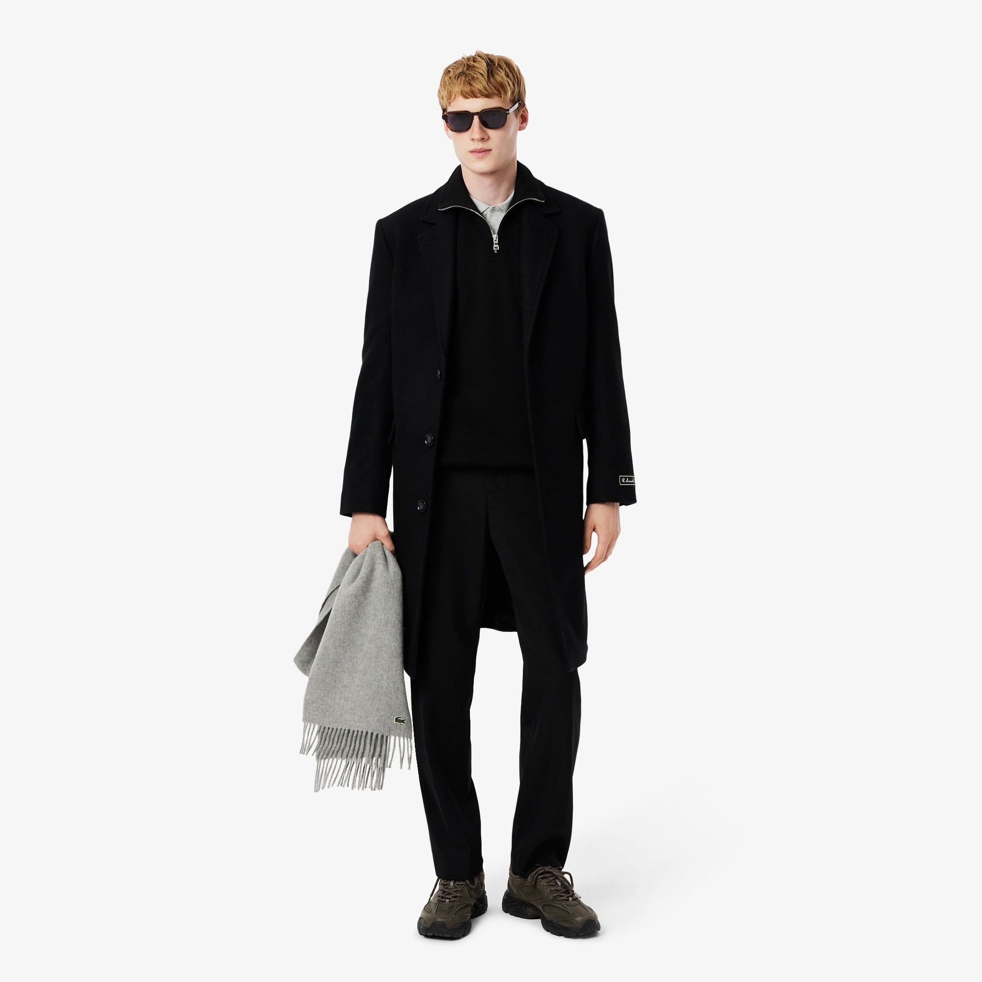 Erkek Classic Fit Yarım Fermuarlı Siyah Sweatshirt