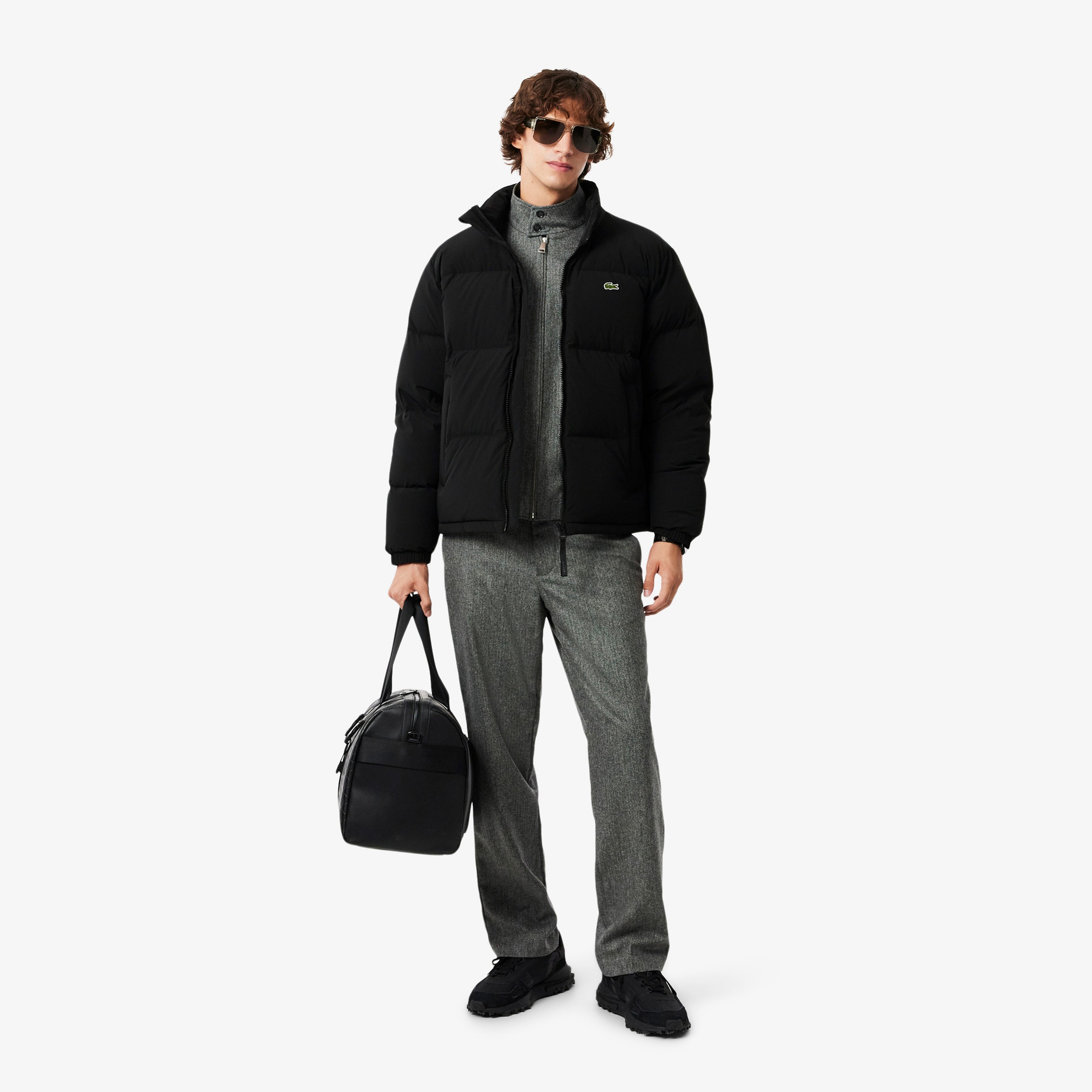 Erkek Relaxed Fit Kapüşonlu Siyah Mont