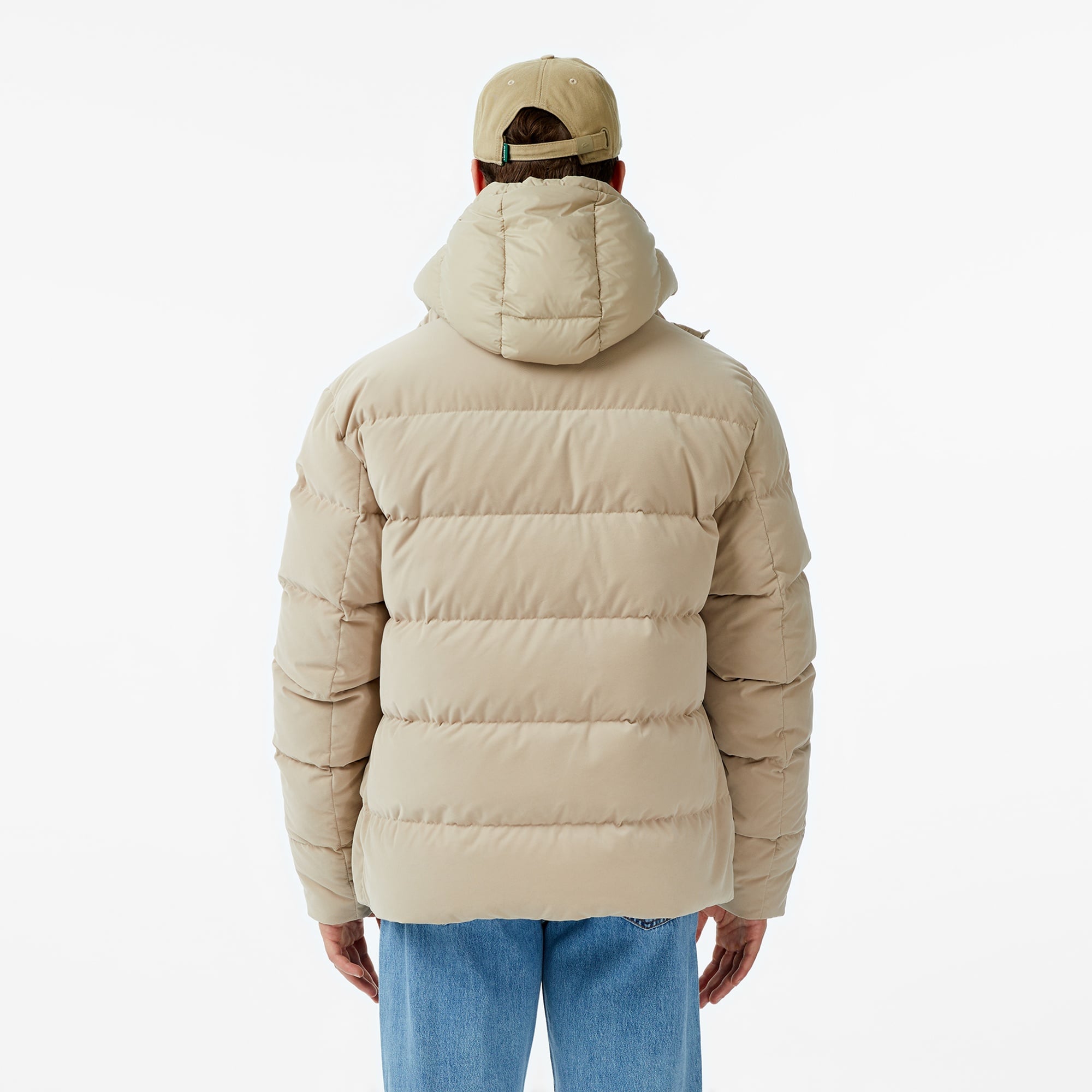 Erkek Kapüşonlu Bej Mont