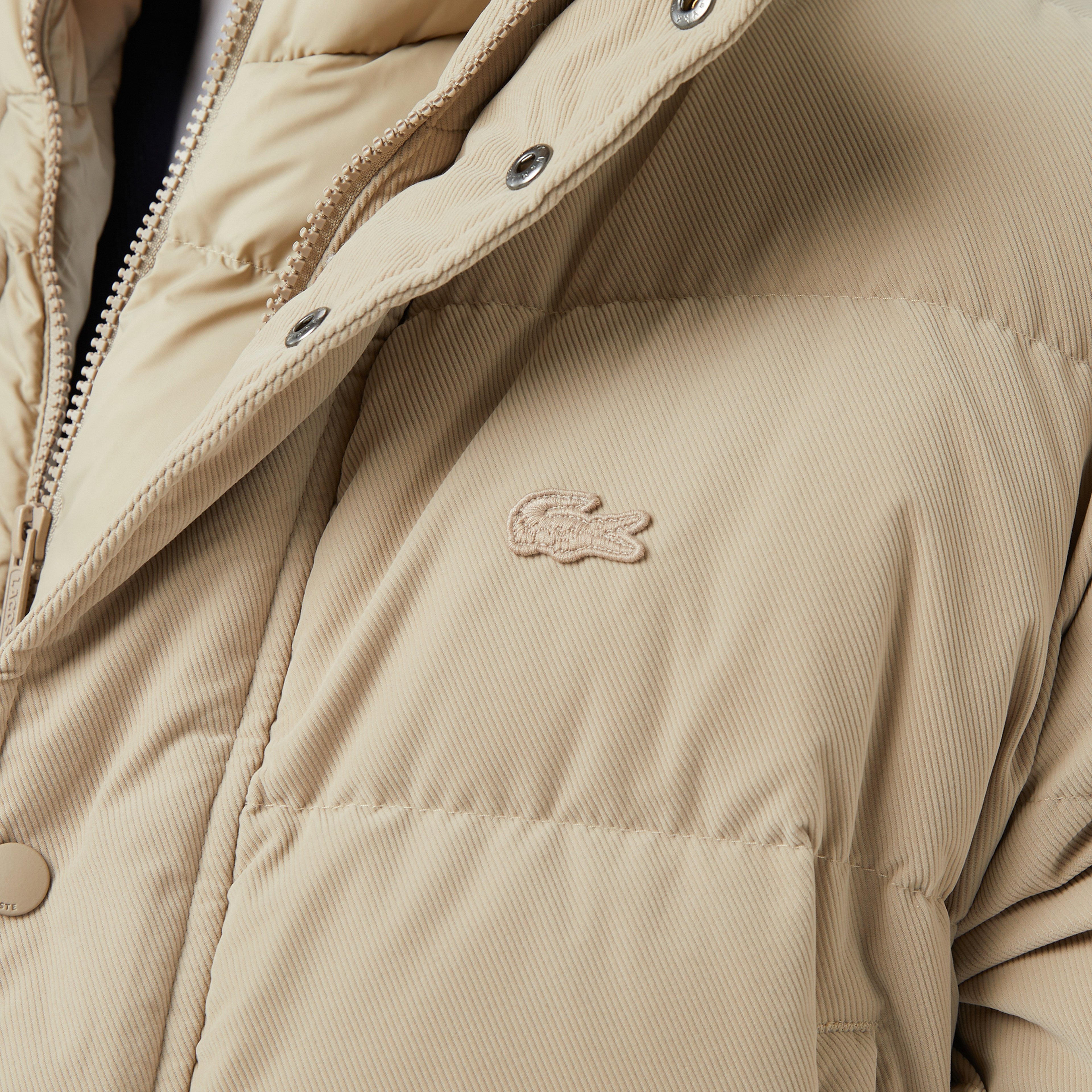 Erkek Kapüşonlu Bej Mont