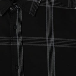 Erkek Regular Fit Kareli Siyah Gömlek Siyah