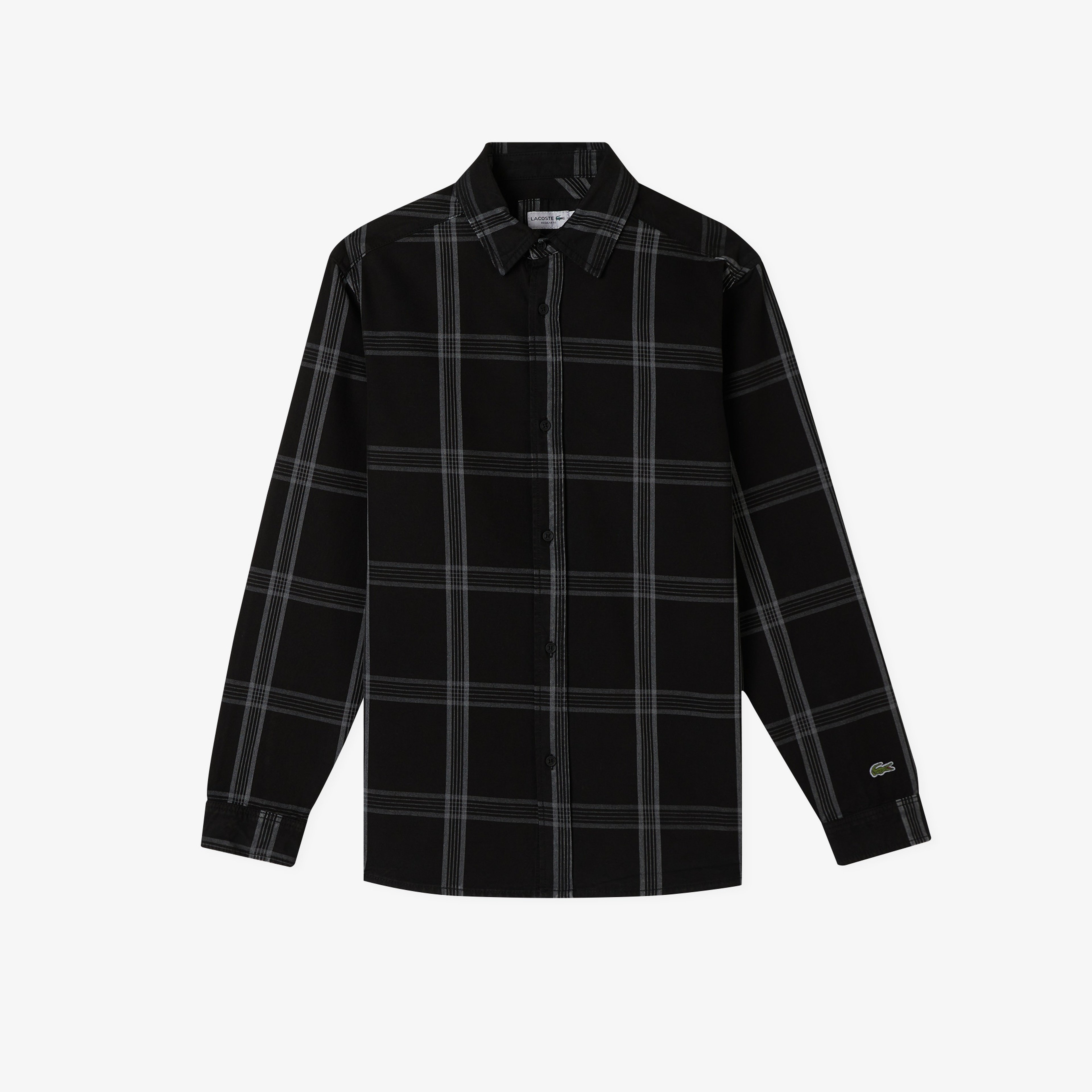 Erkek Regular Fit Kareli Siyah Gömlek