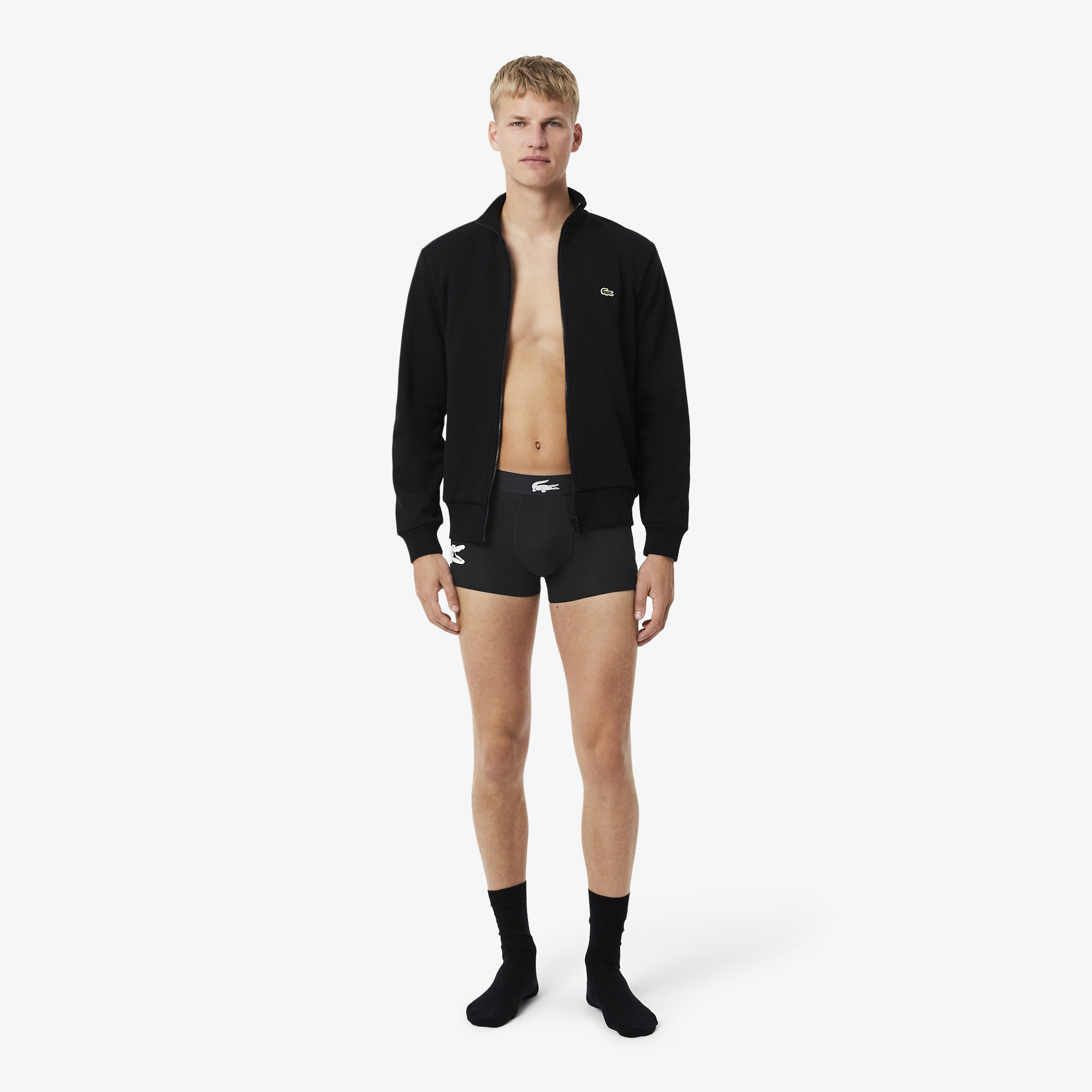 Lacoste Erkek Baskılı 3'lü Siyah Boxer görsel 6