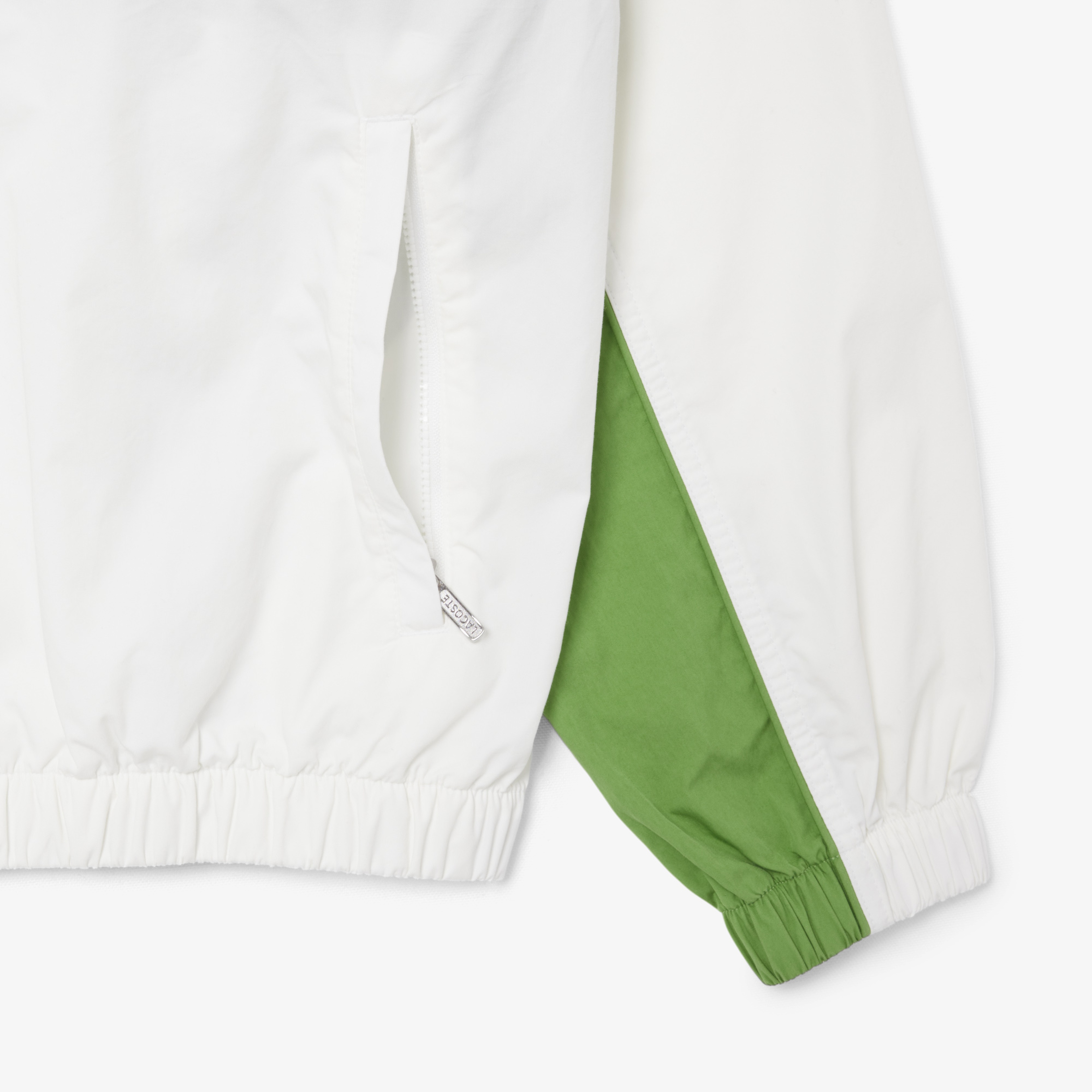 Kadın Relaxed Fit Dik Yaka Renk Bloklu Beyaz Ceket