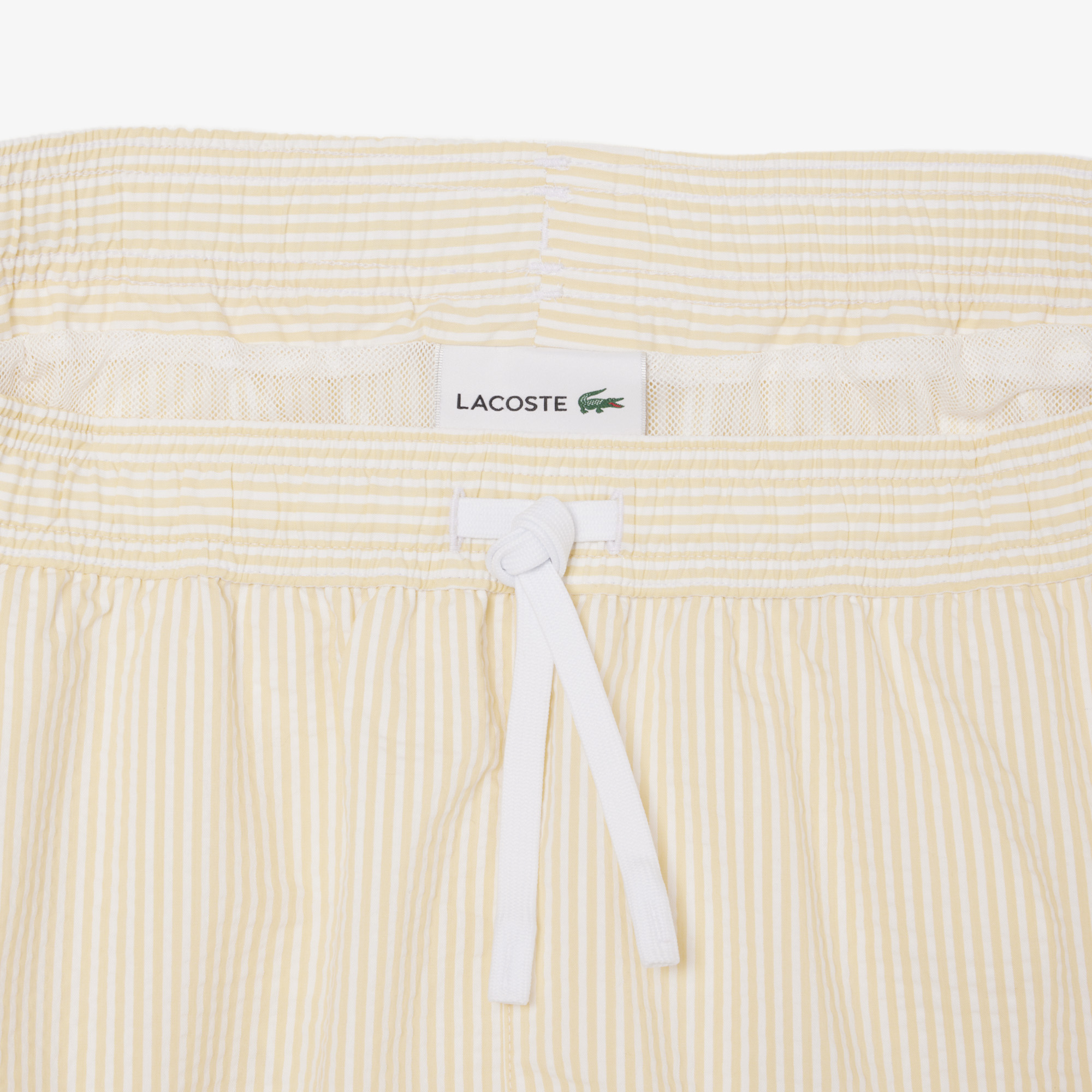 Lacoste Erkek Çizgili Turuncu Deniz Şortu görsel 7