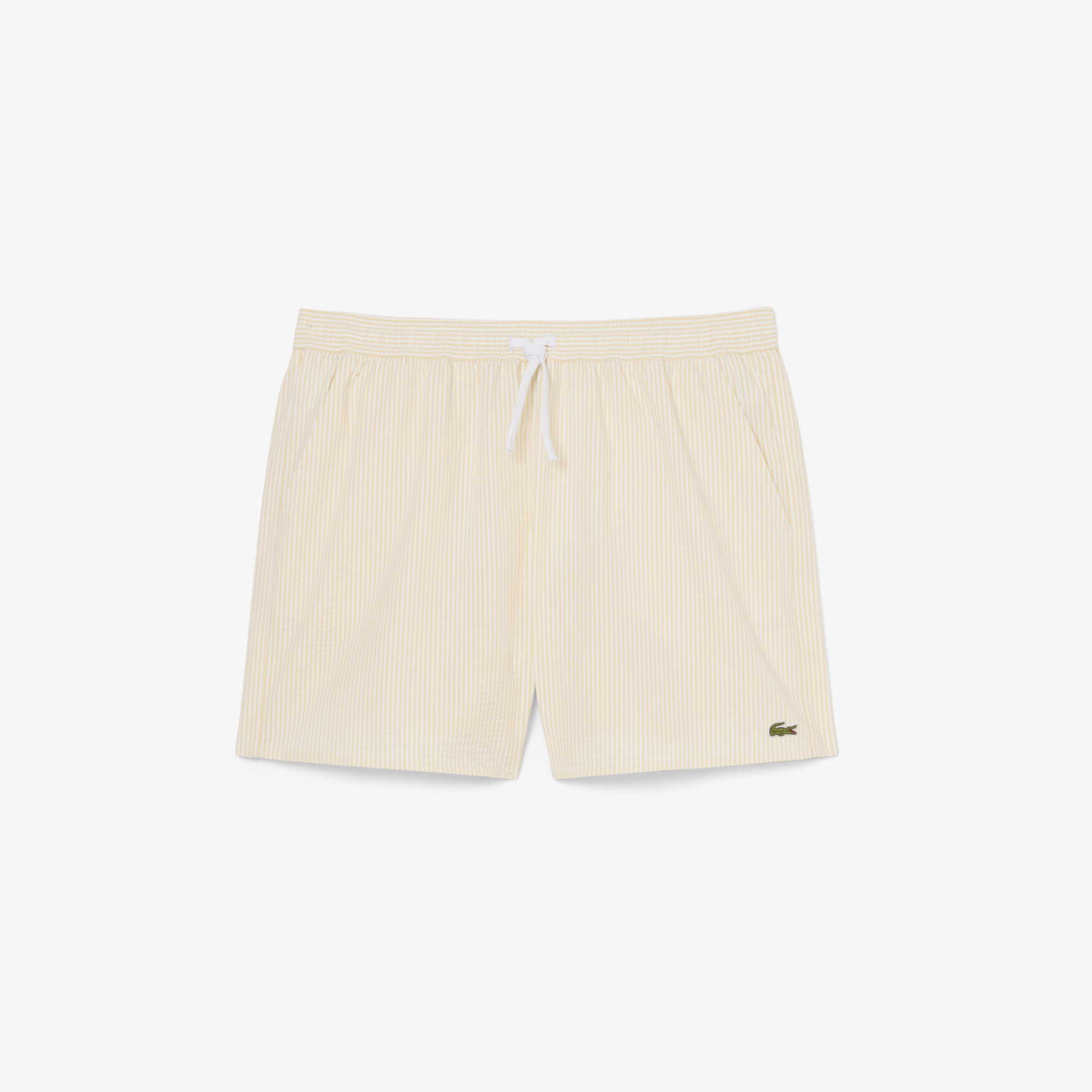 Lacoste Erkek Çizgili Turuncu Deniz Şortu görsel 4