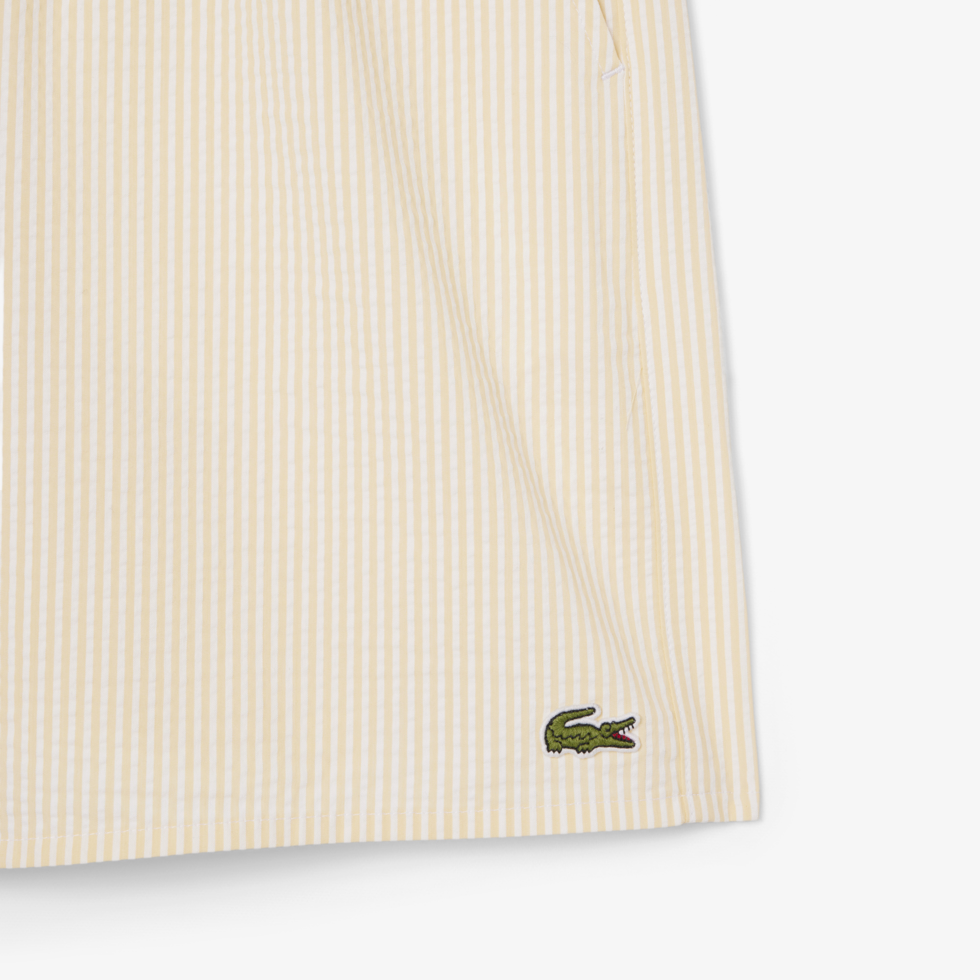 Lacoste Erkek Çizgili Turuncu Deniz Şortu görsel 6