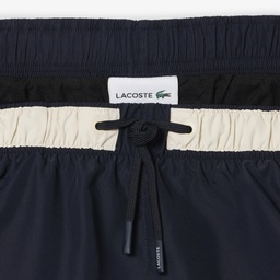 Lacoste Mid Length Contrast Stripe Swim Trunks Siyah