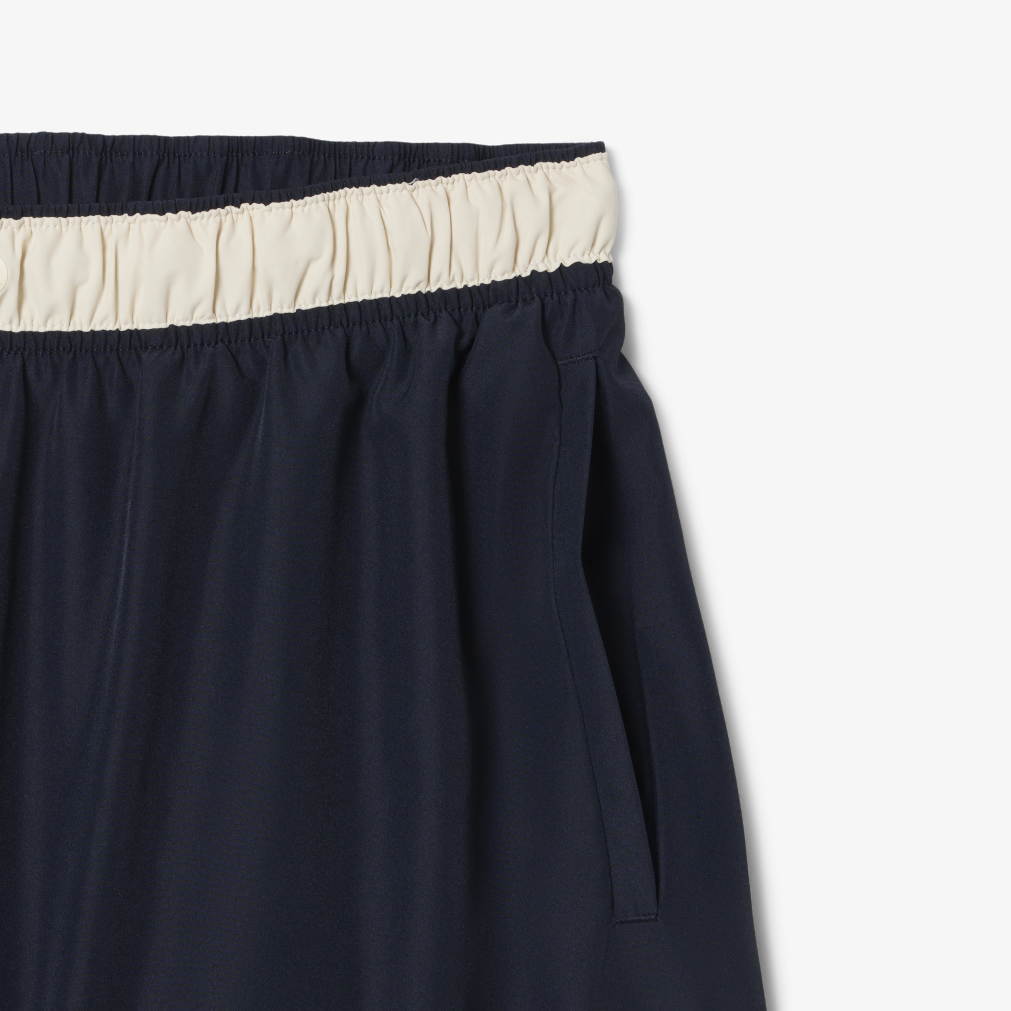 Lacoste Mid Length Contrast Stripe Swim Trunks