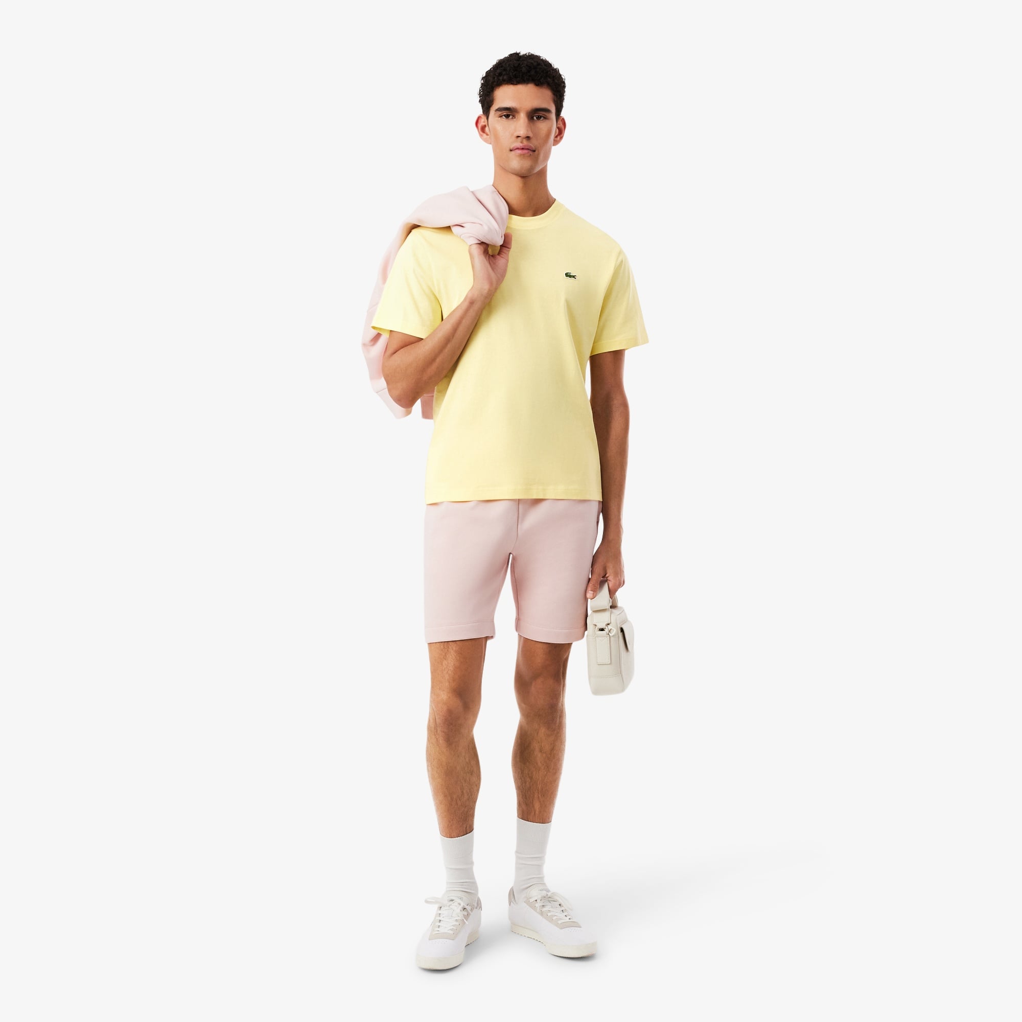 Erkek Classic Fit Bisiklet Yaka Sarı T-Shirt