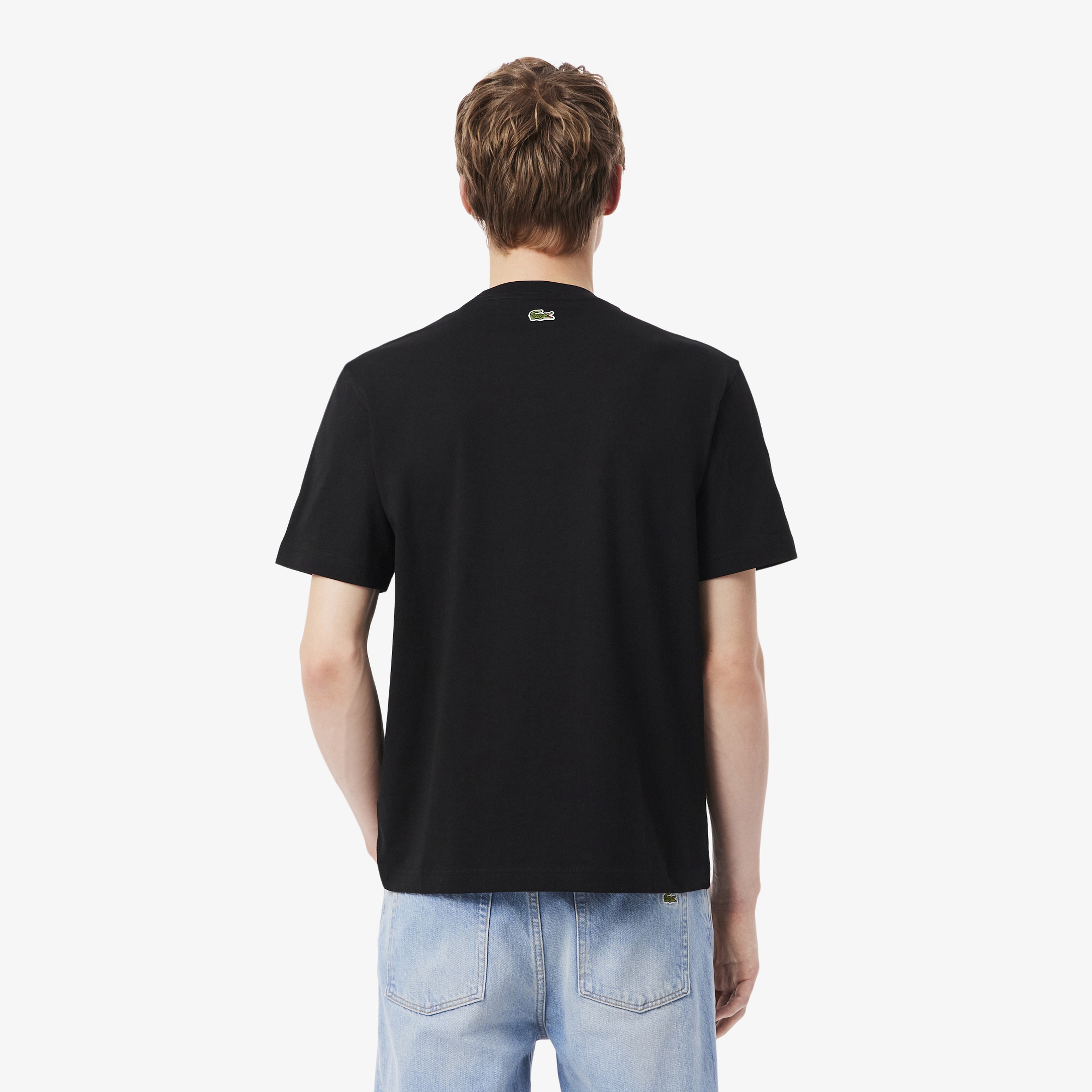 Erkek Classic Fit Bisiklet Yaka Baskılı Siyah T-Shirt Erkek Classic Fit Bisiklet Yaka Baskılı Siyah T-Shirt