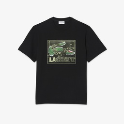 Erkek Classic Fit Bisiklet Yaka Baskılı Siyah T-Shirt Siyah