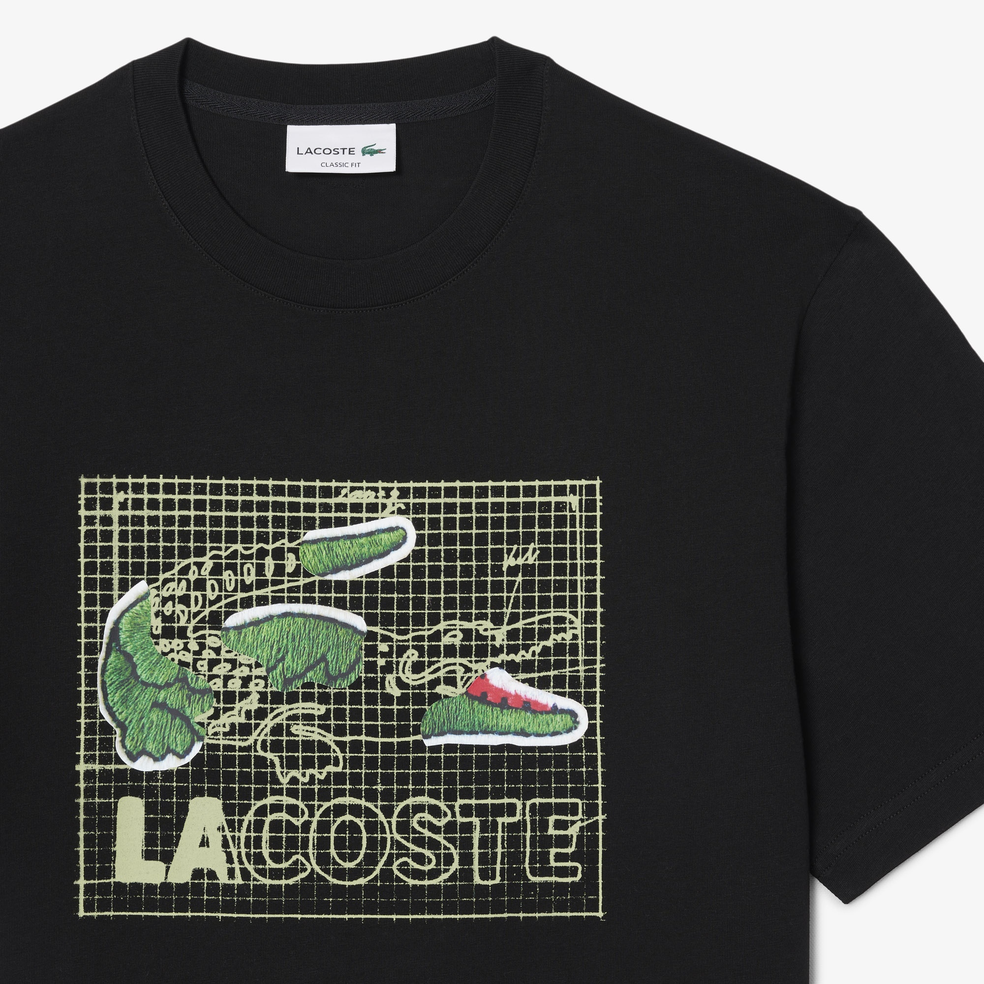 Erkek Classic Fit Bisiklet Yaka Baskılı Siyah T-Shirt