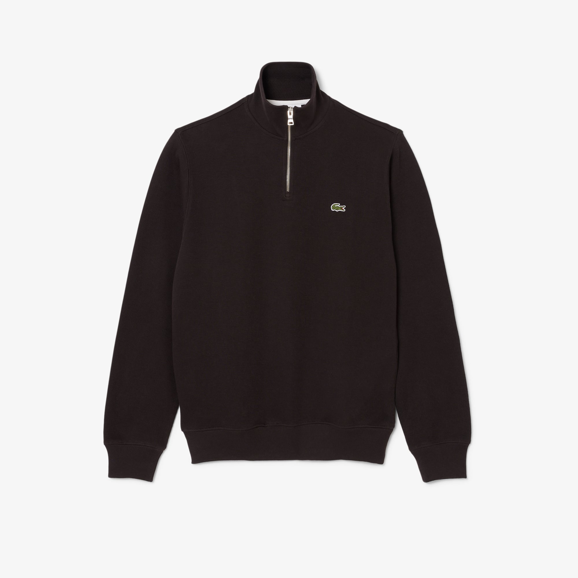 Lacoste Erkek Classic Fit Yarım Fermuarlı Kahverengi Sweatshirt görsel 4
