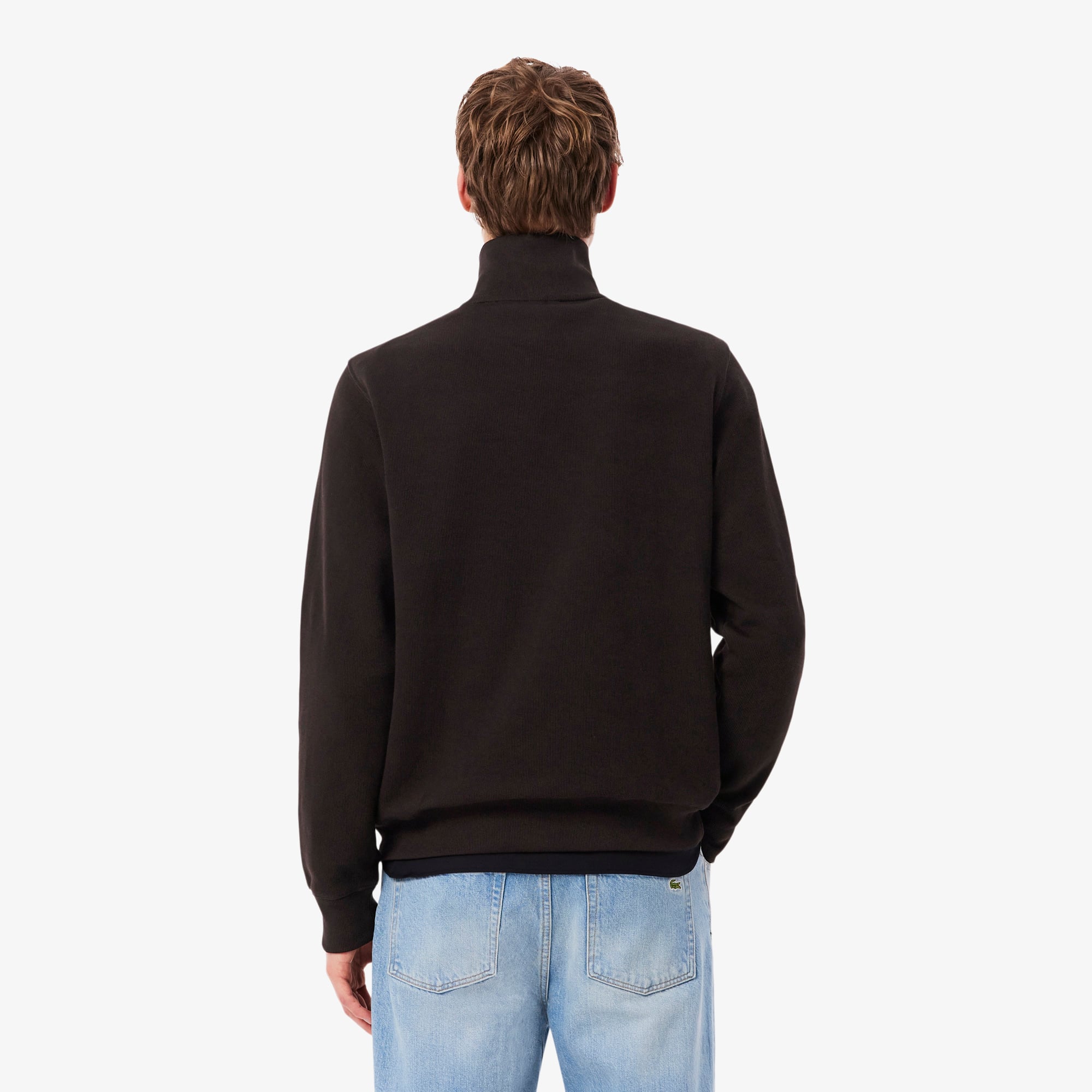 Lacoste Erkek Classic Fit Yarım Fermuarlı Kahverengi Sweatshirt görsel 3