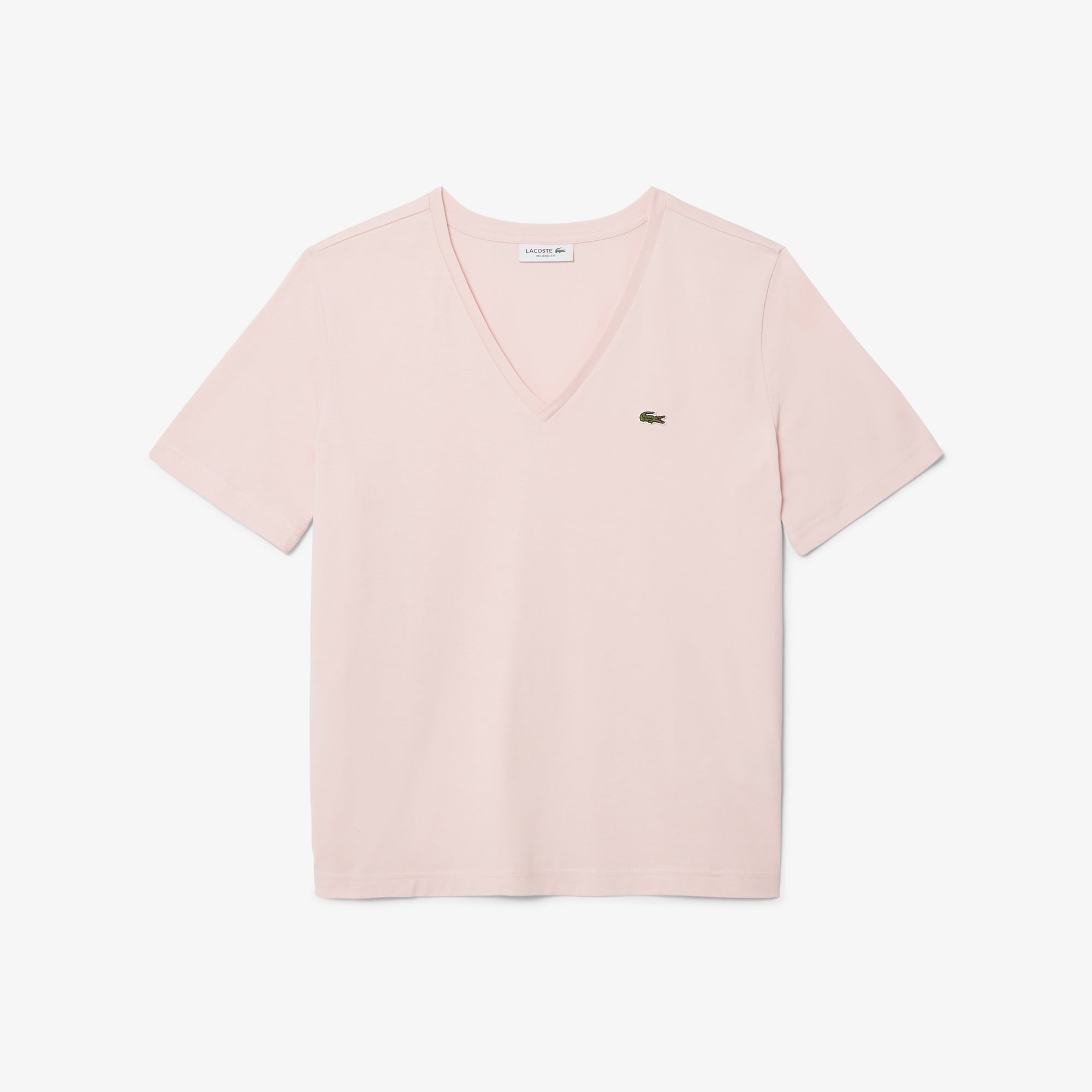 Kadın Relaxed Fit V Yaka Pembe T-Shirt